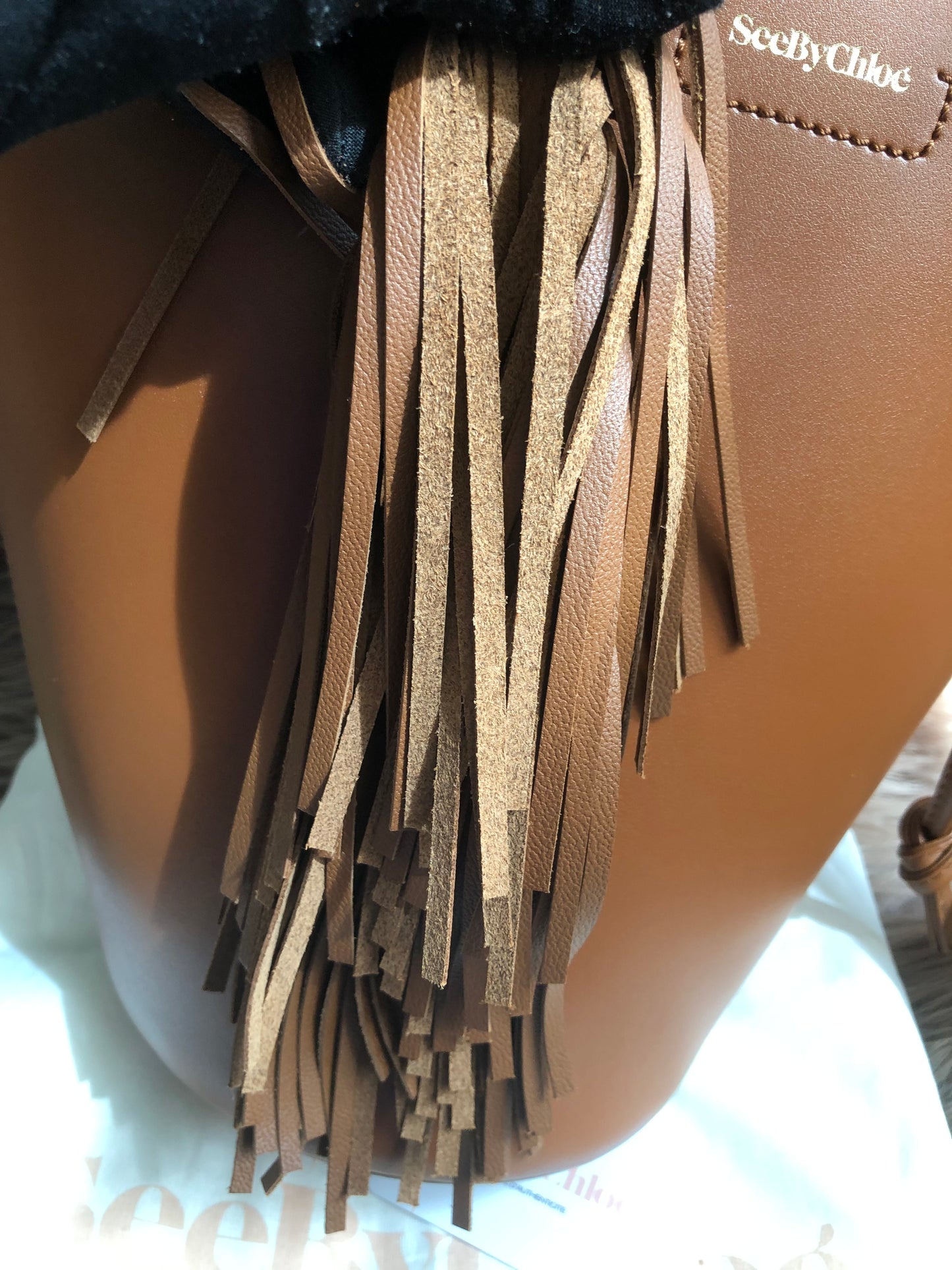 Preloved SEE BY CHLOÉ Cecilia Fringed Leather Bucket Bag