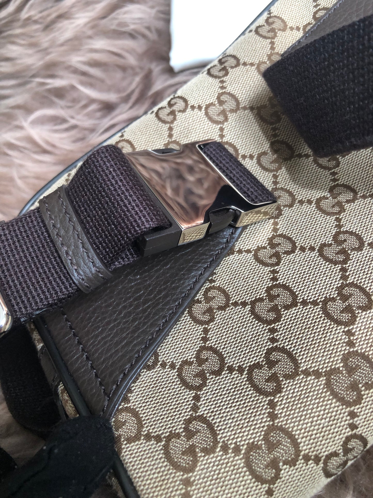 Preloved Gucci Waist Belt Bag GG Canvas