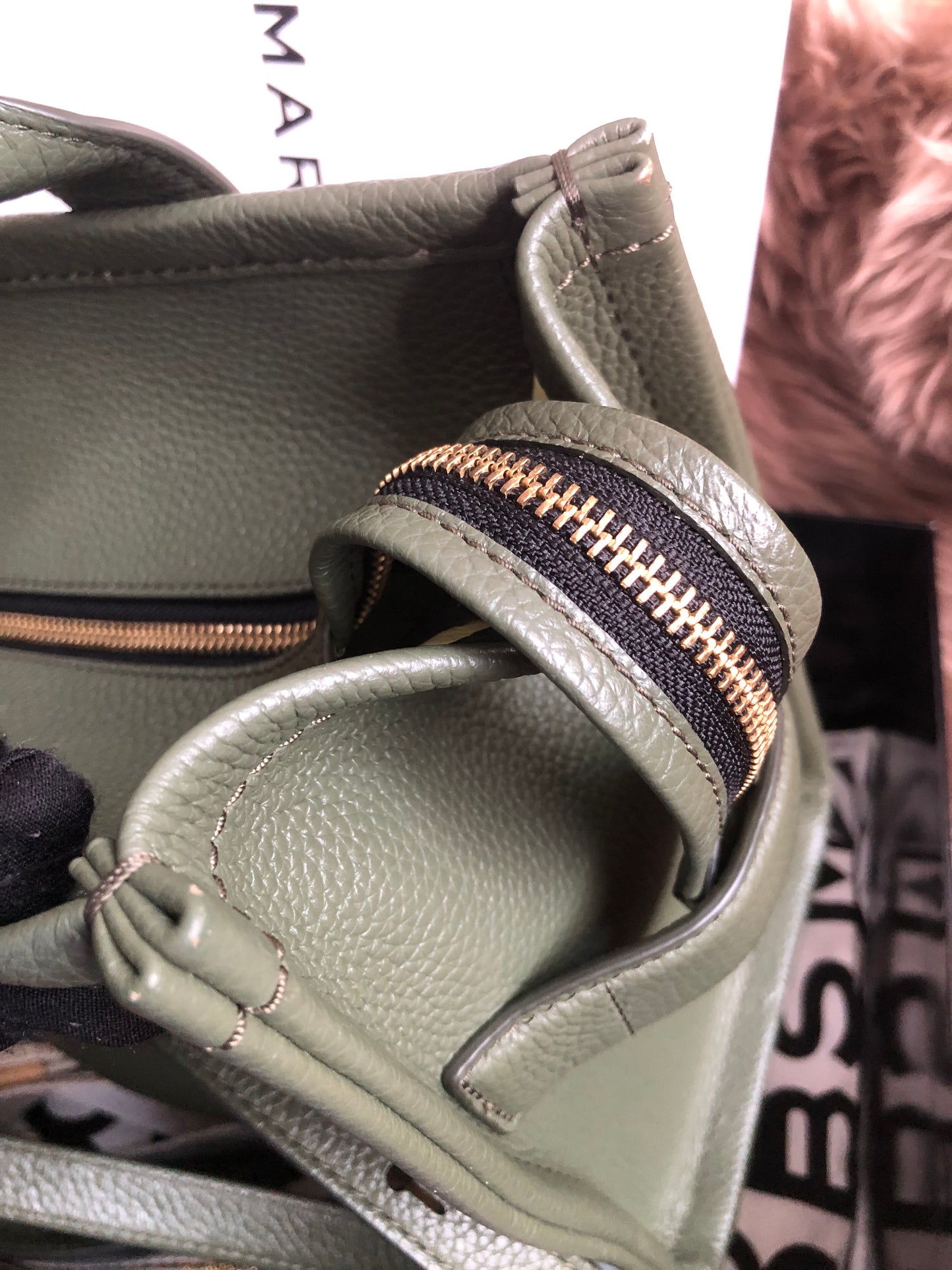 Preloved Marc Jacobs the medium leather tote bag in Green