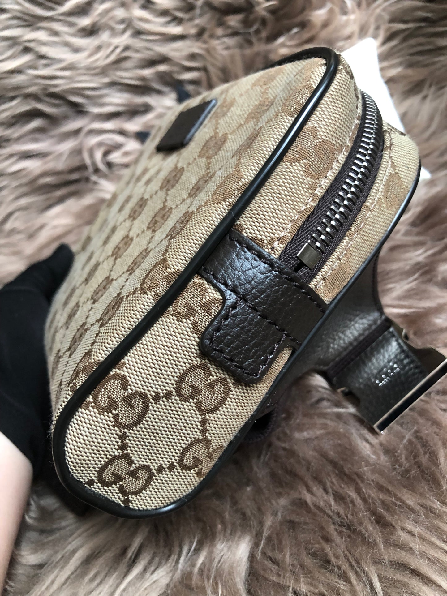 Preloved Gucci Waist Belt Bag GG Canvas