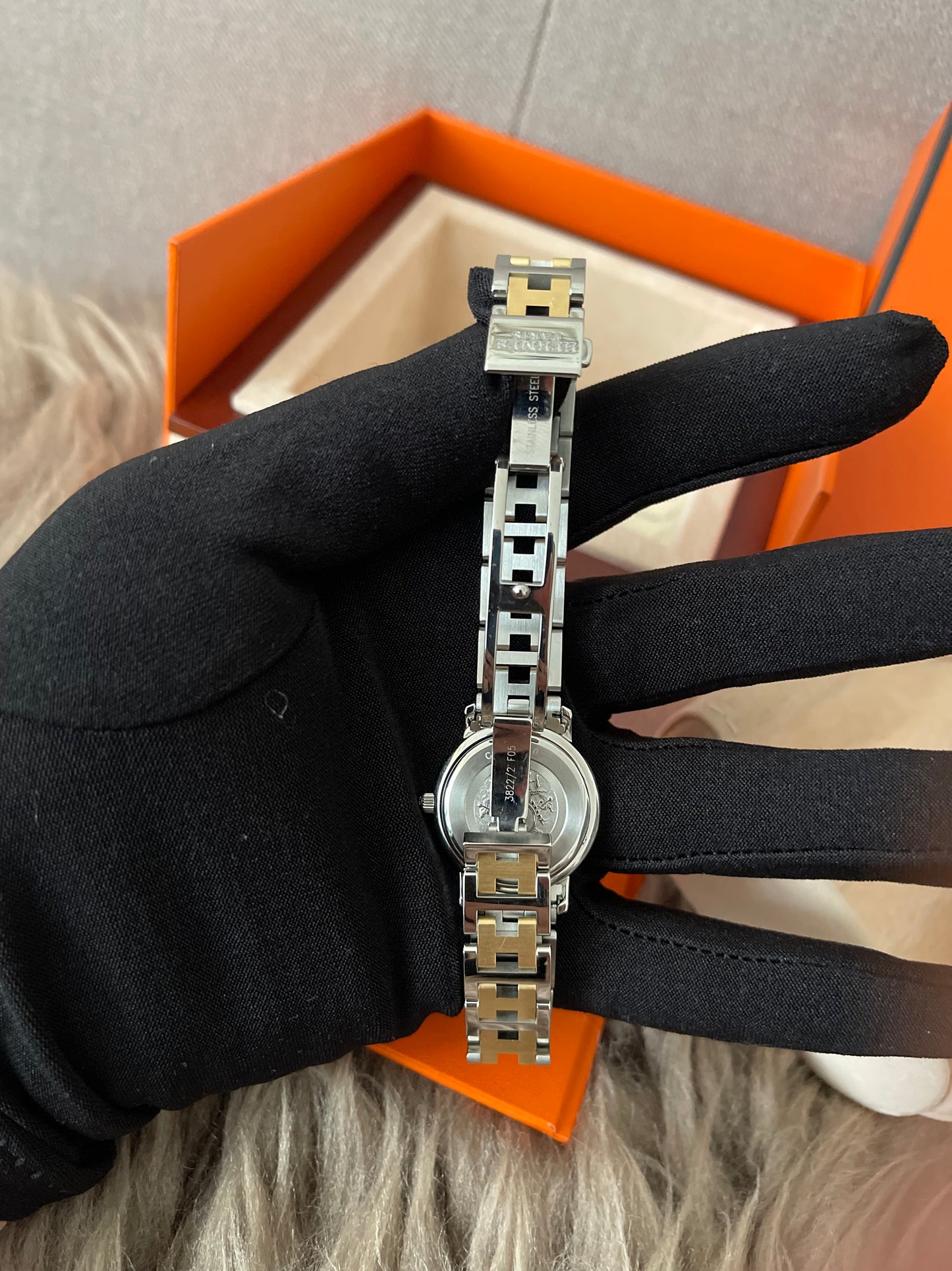 Preloved Authentic Hermès Clipper Watch 2 tone