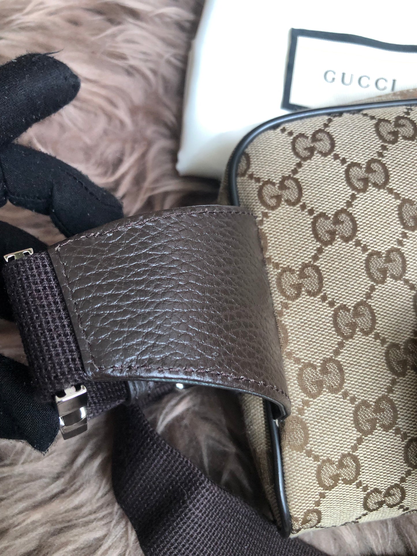 Preloved Gucci Waist Belt Bag GG Canvas