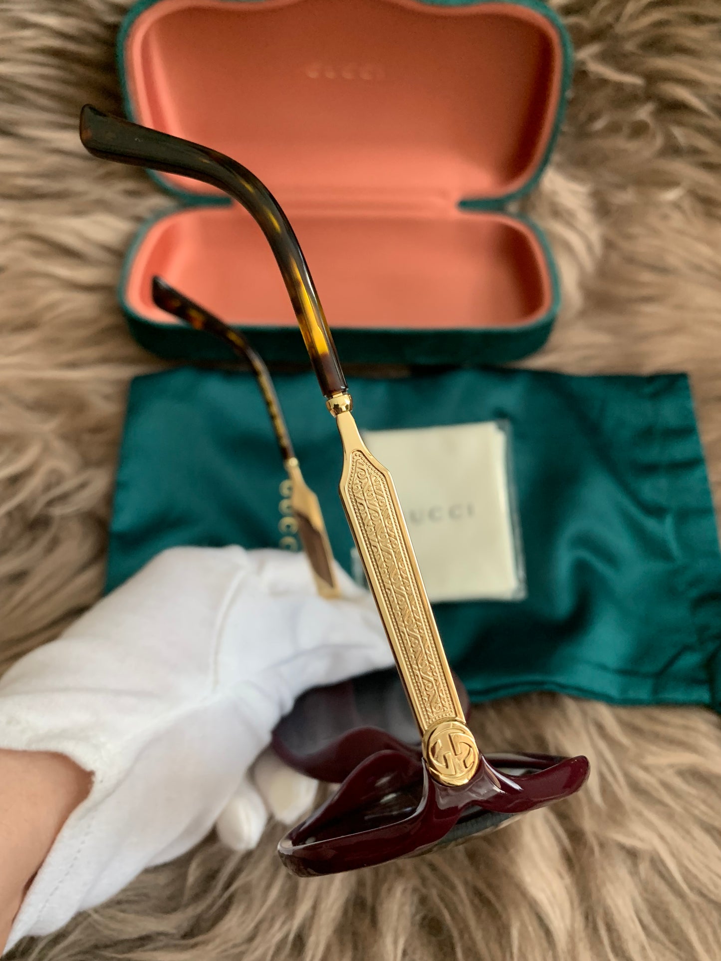 Gucci Burgundy/Black GG00765 Butterfly Sunglasses