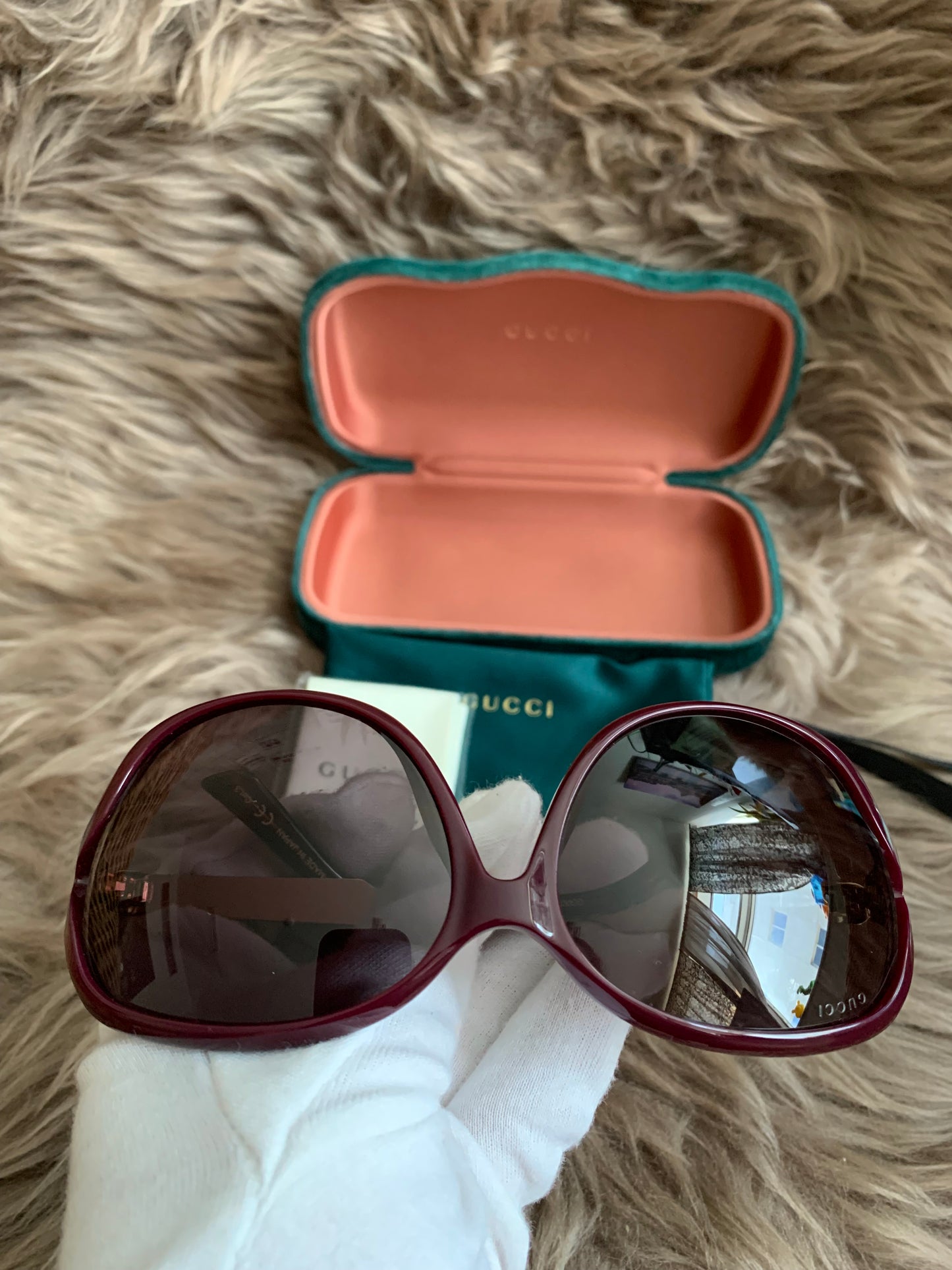 Gucci Burgundy/Black GG00765 Butterfly Sunglasses