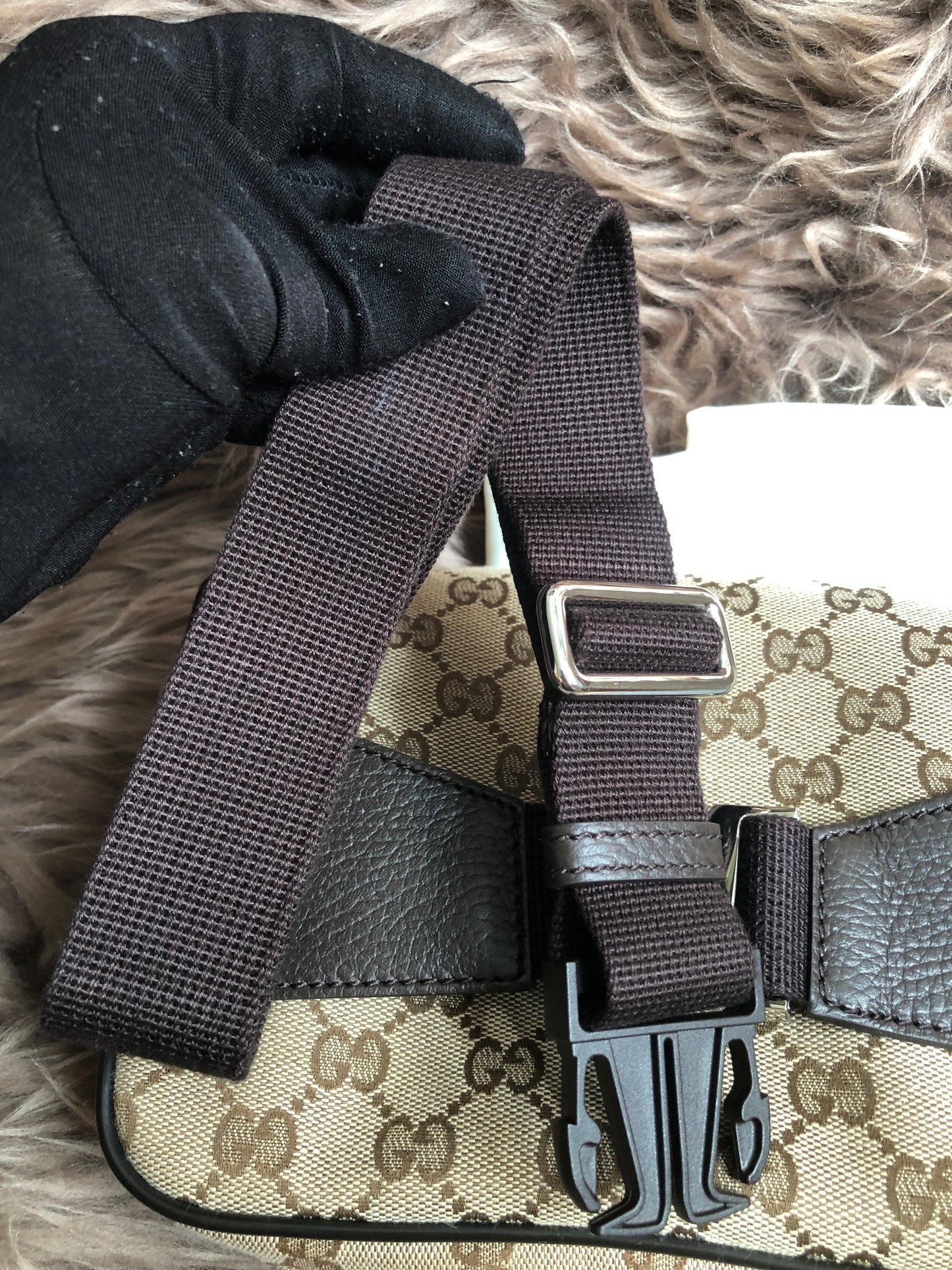 Preloved Gucci Waist Belt Bag GG Canvas