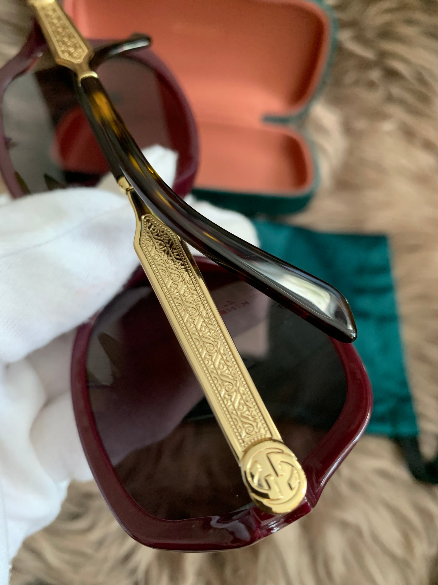 Gucci Burgundy/Black GG00765 Butterfly Sunglasses