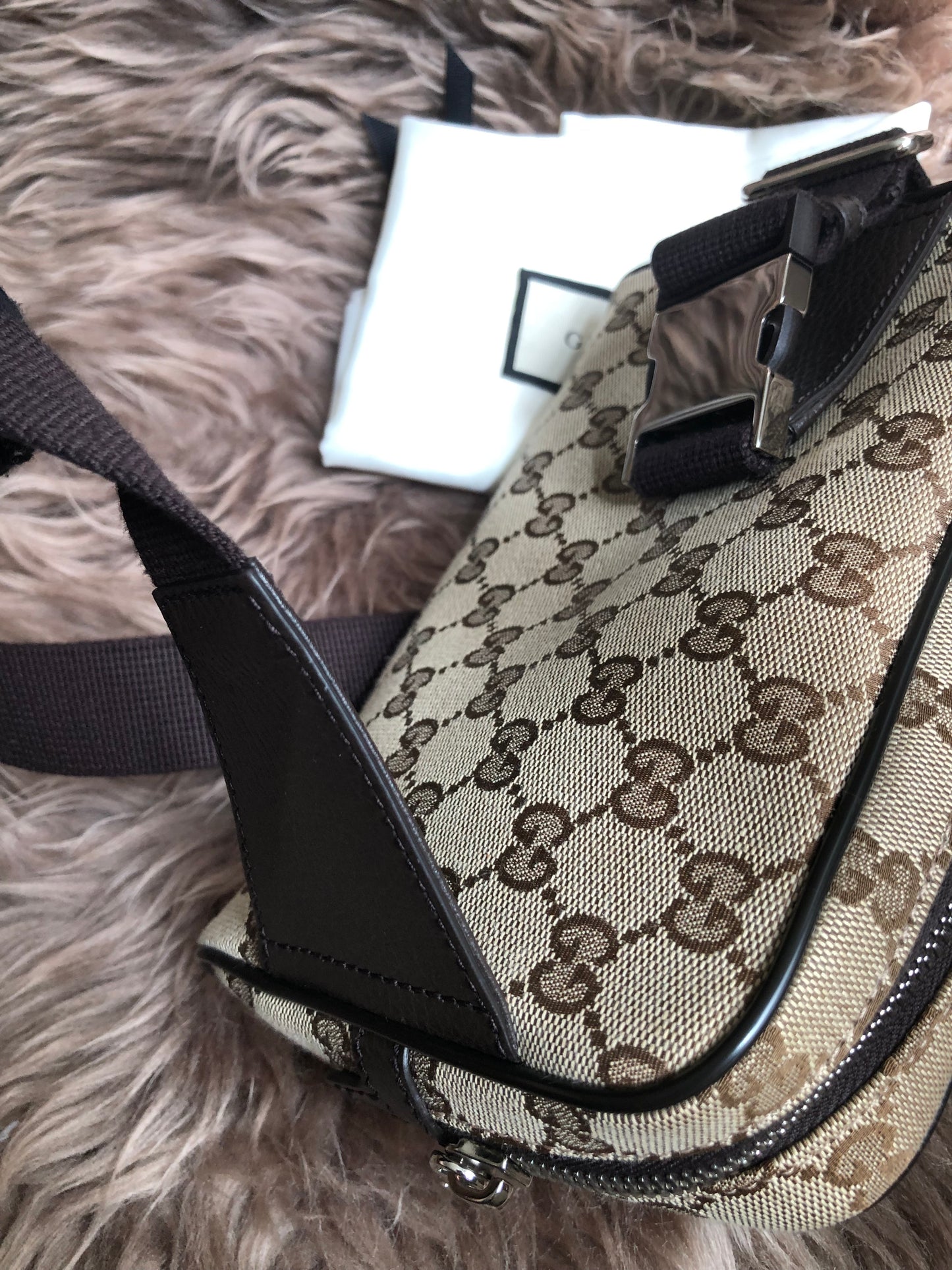 Preloved Gucci Waist Belt Bag GG Canvas