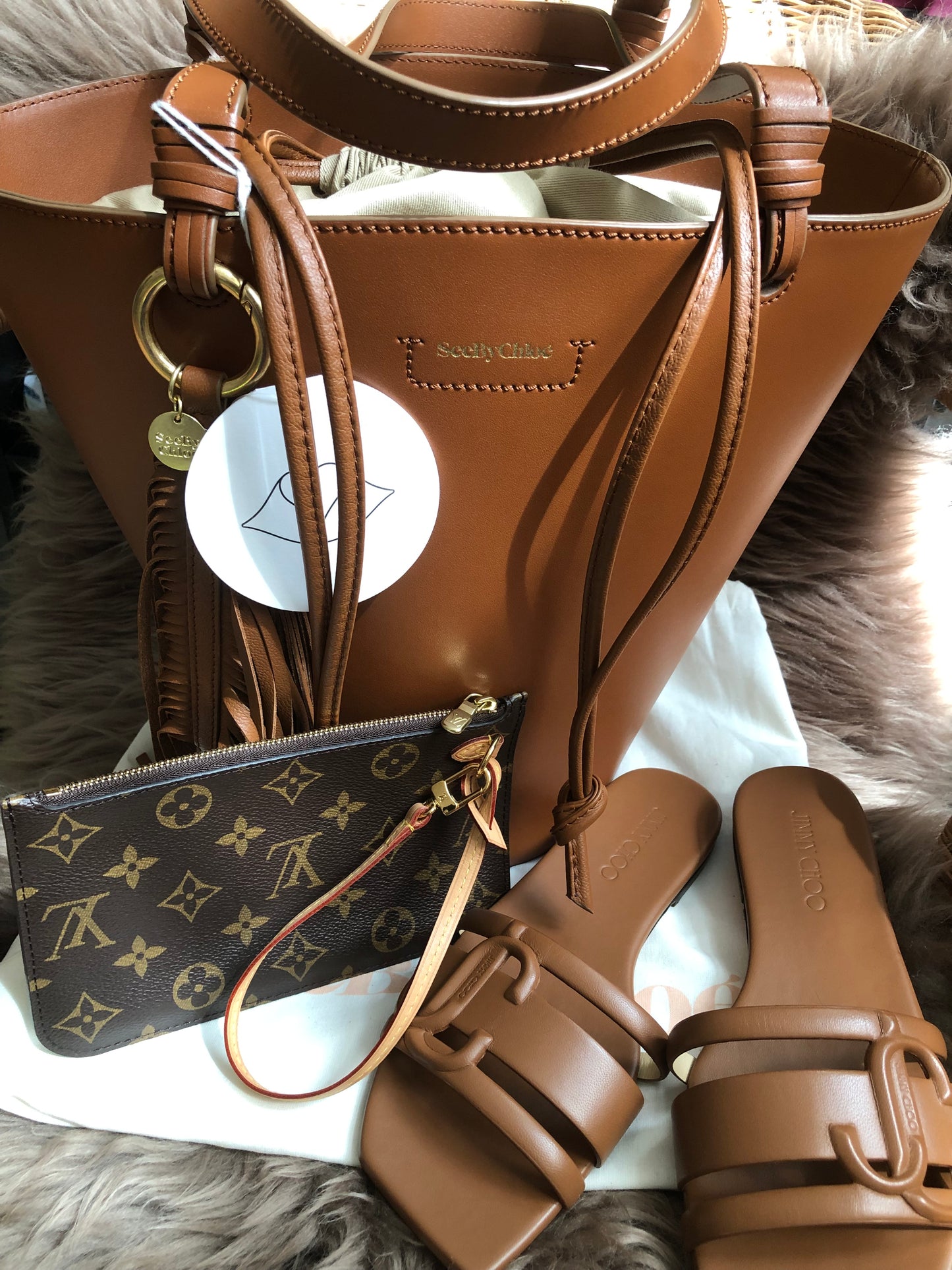 Preloved SEE BY CHLOÉ Cecilia Fringed Leather Bucket Bag