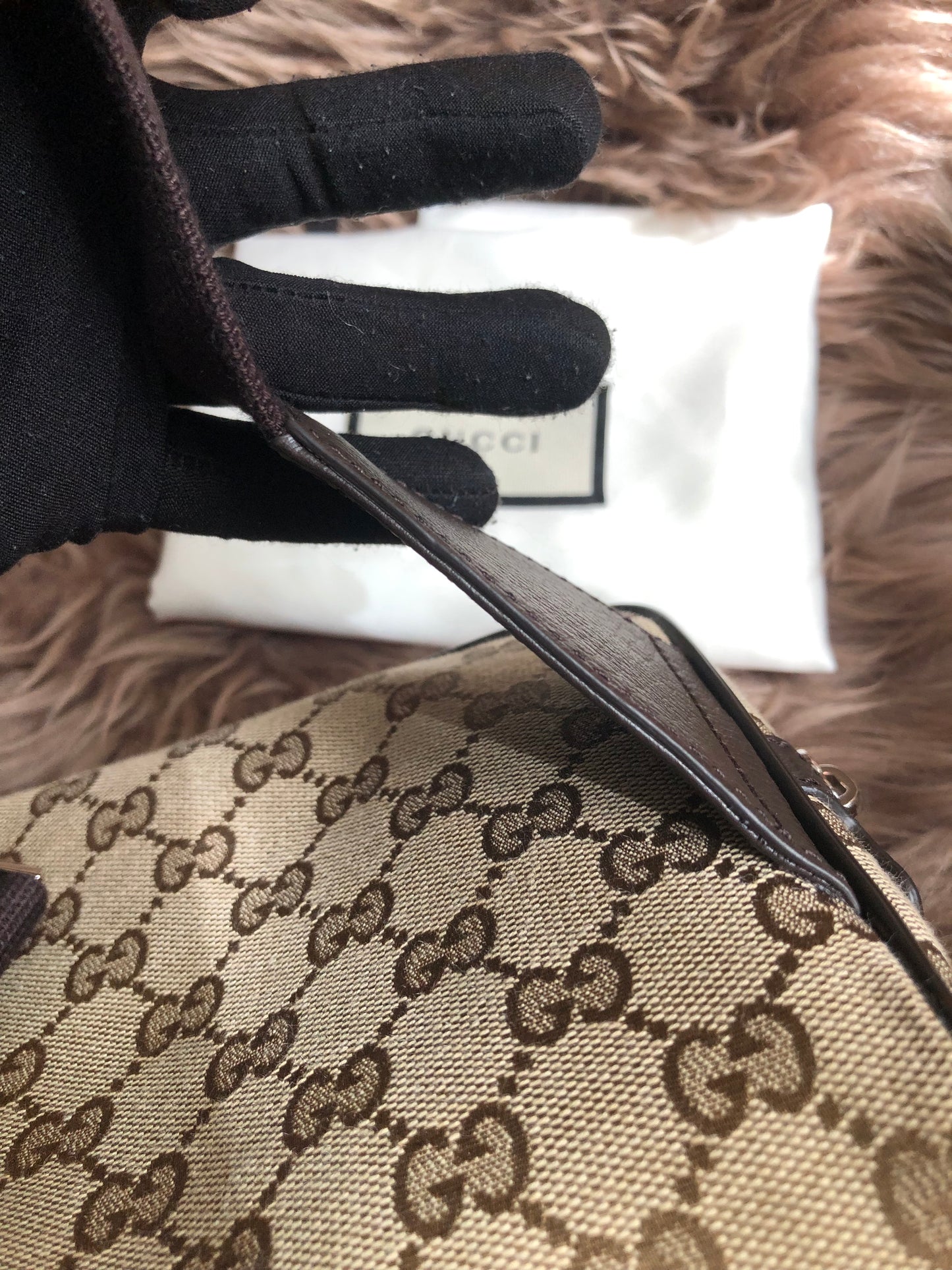 Preloved Gucci Waist Belt Bag GG Canvas