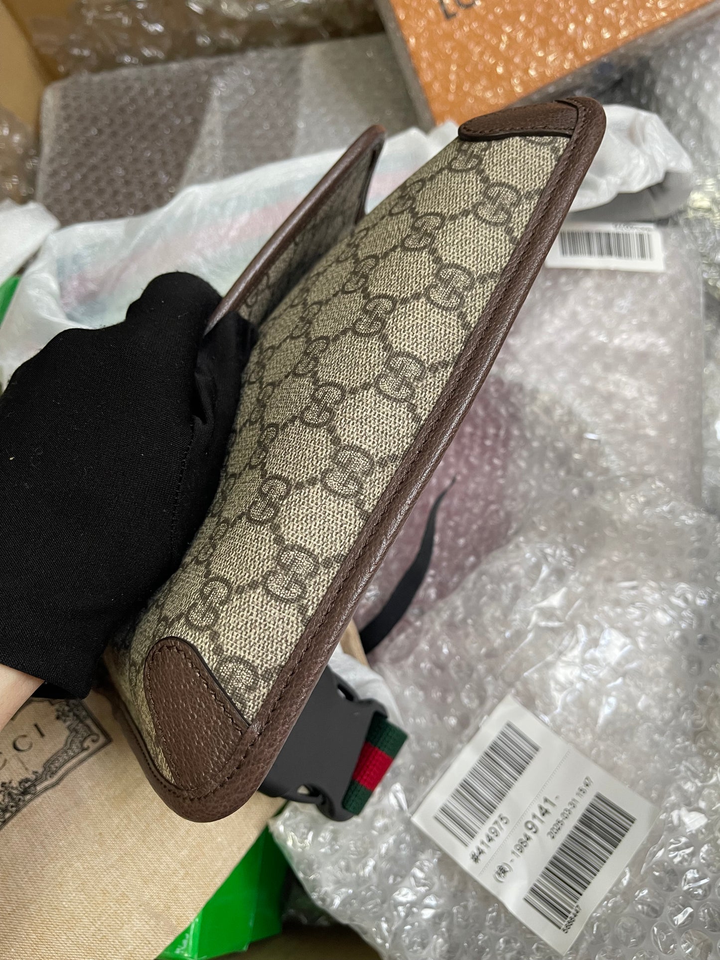 Preloved Gucci Brown GG Supreme Canvas and Leather Neo Vintage Web Belt Bag
