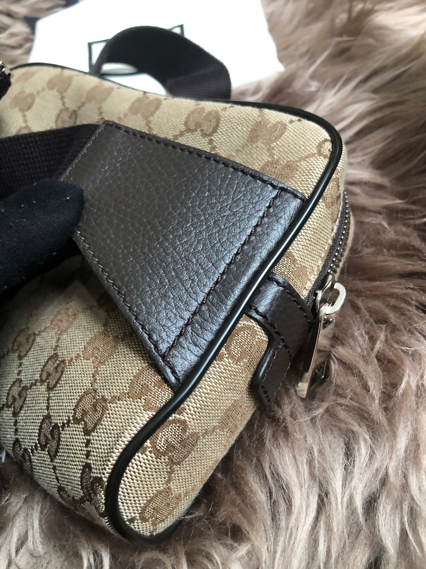 Preloved Gucci Waist Belt Bag GG Canvas