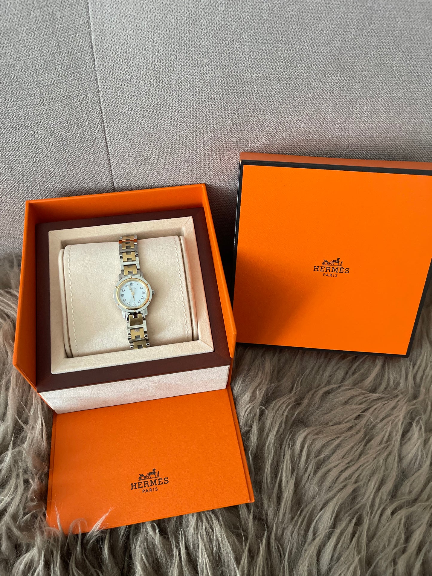 Preloved Authentic Hermès Clipper Watch 2 tone