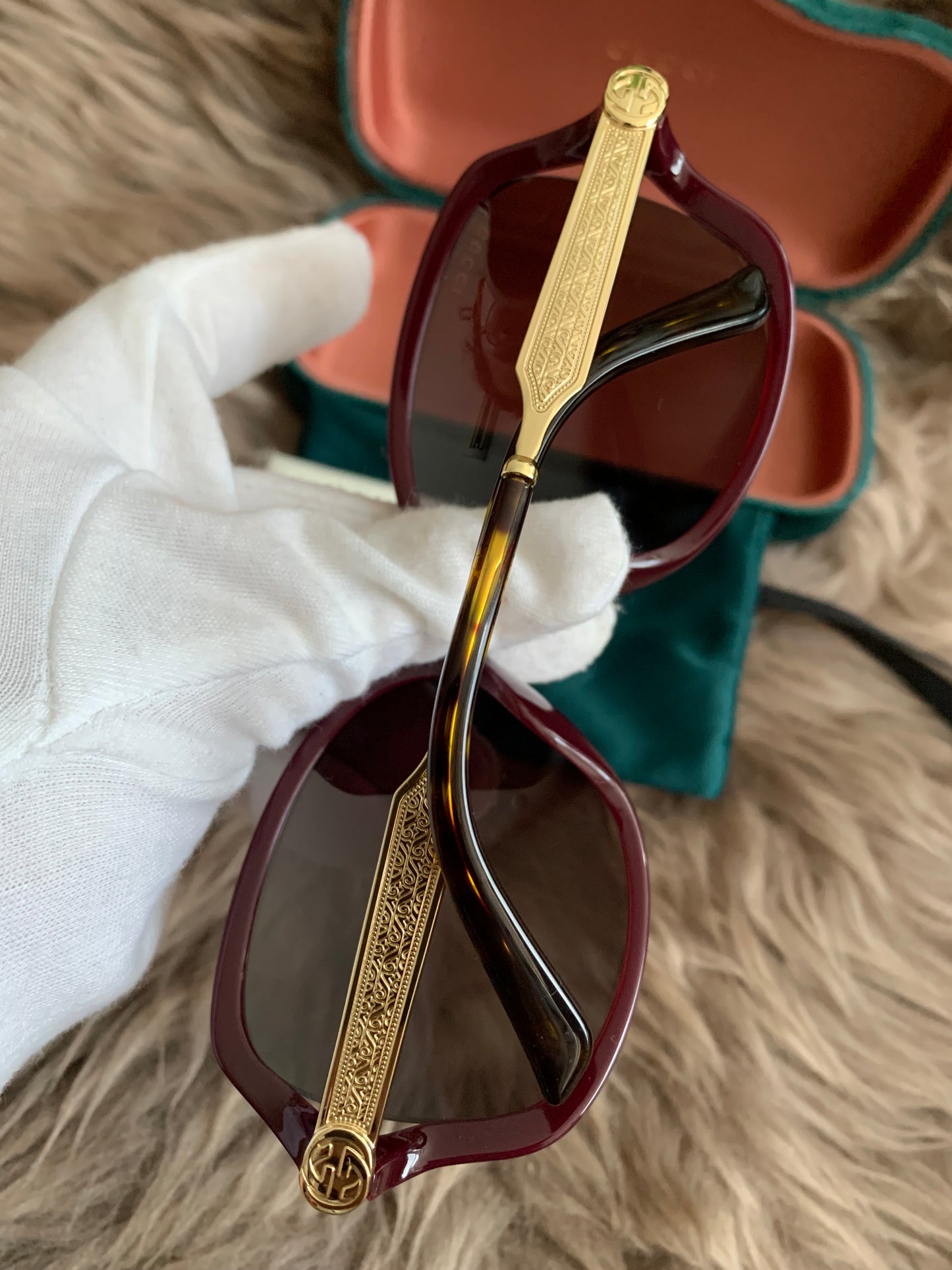 Gucci Burgundy/Black GG00765 Butterfly Sunglasses