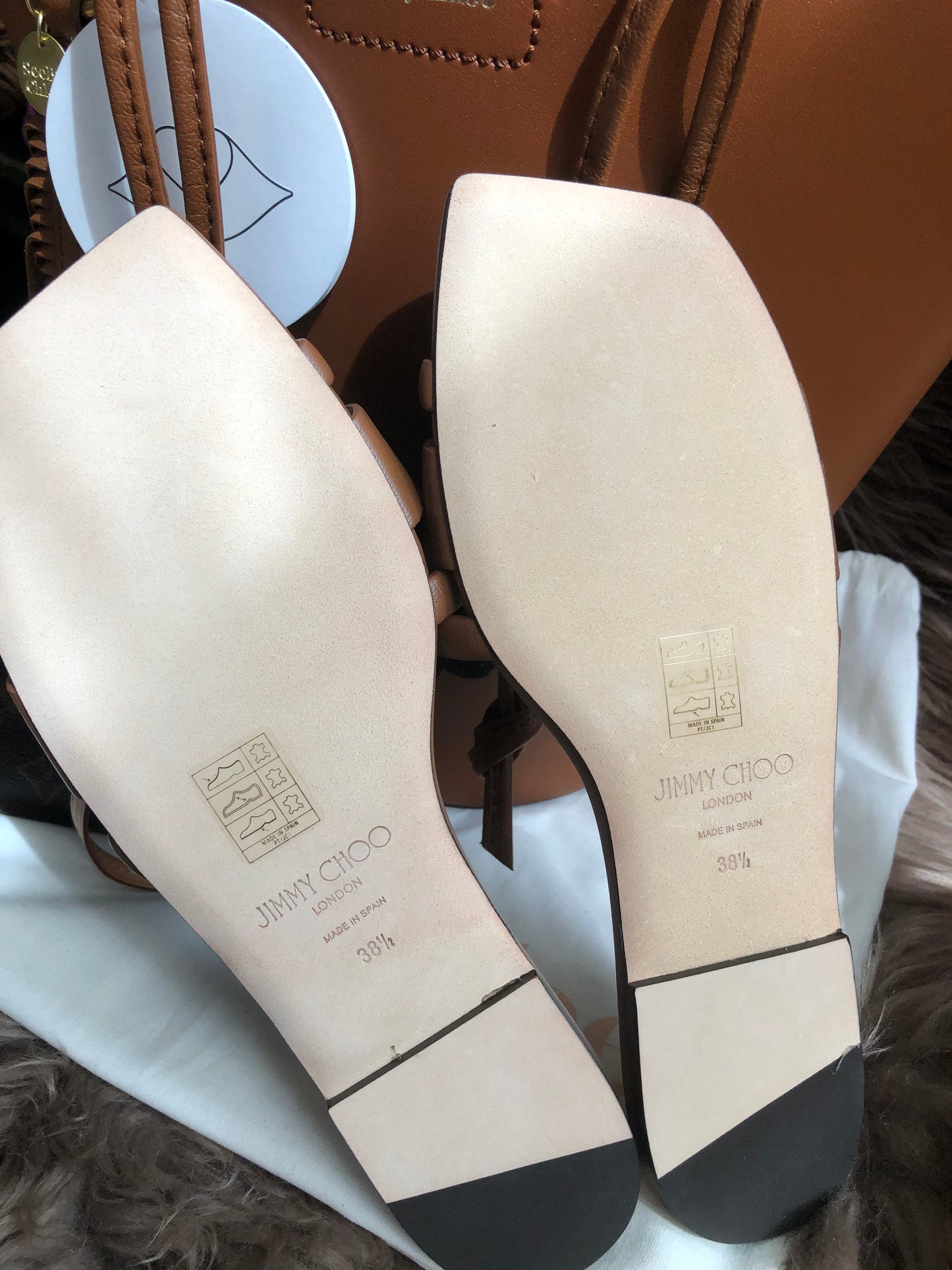Preloved Jimmy Choo Laran Flats in Nappa 38 1/2