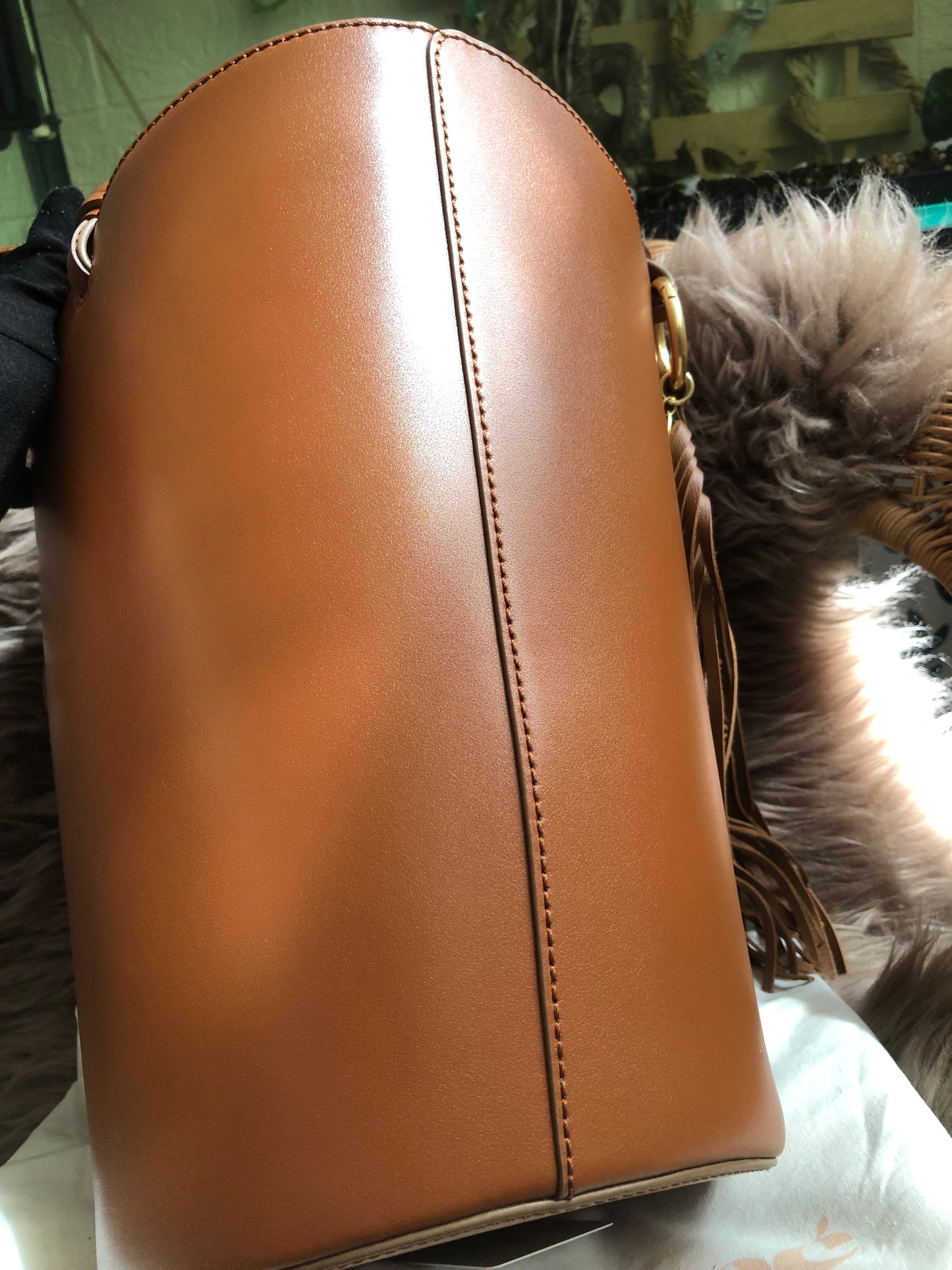 Preloved SEE BY CHLOÉ Cecilia Fringed Leather Bucket Bag
