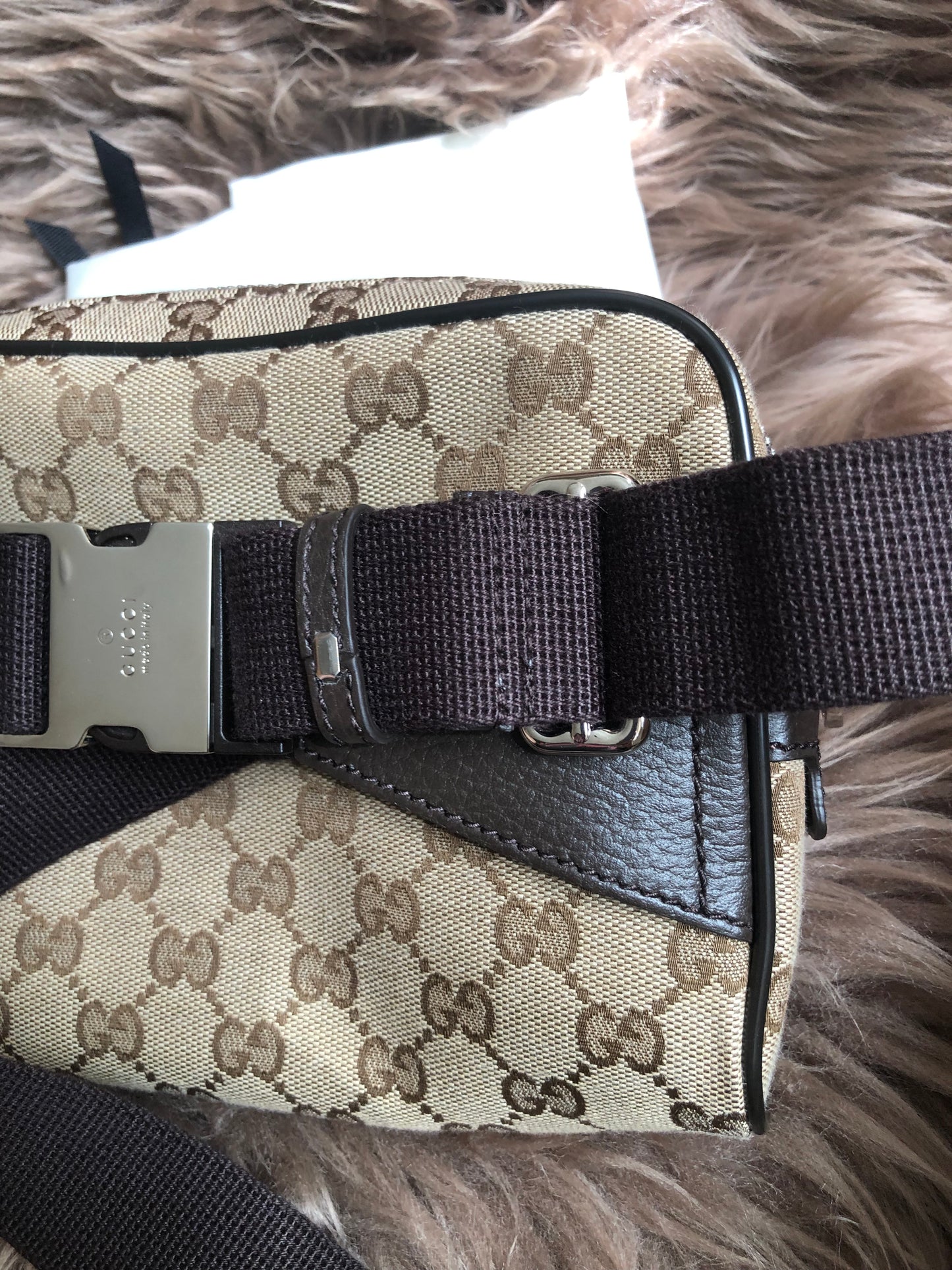 Preloved Gucci Waist Belt Bag GG Canvas