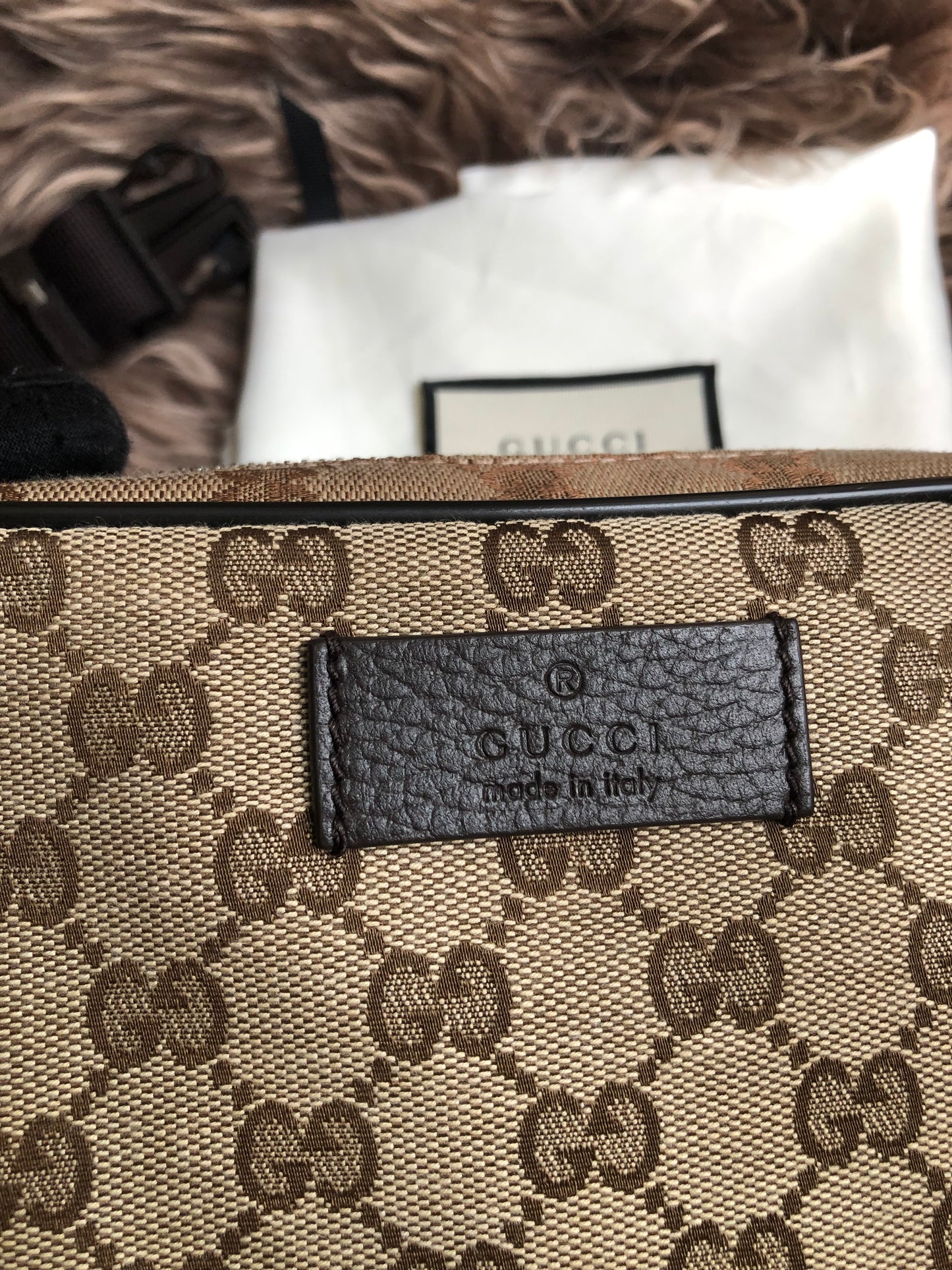Preloved Gucci Waist Belt Bag GG Canvas