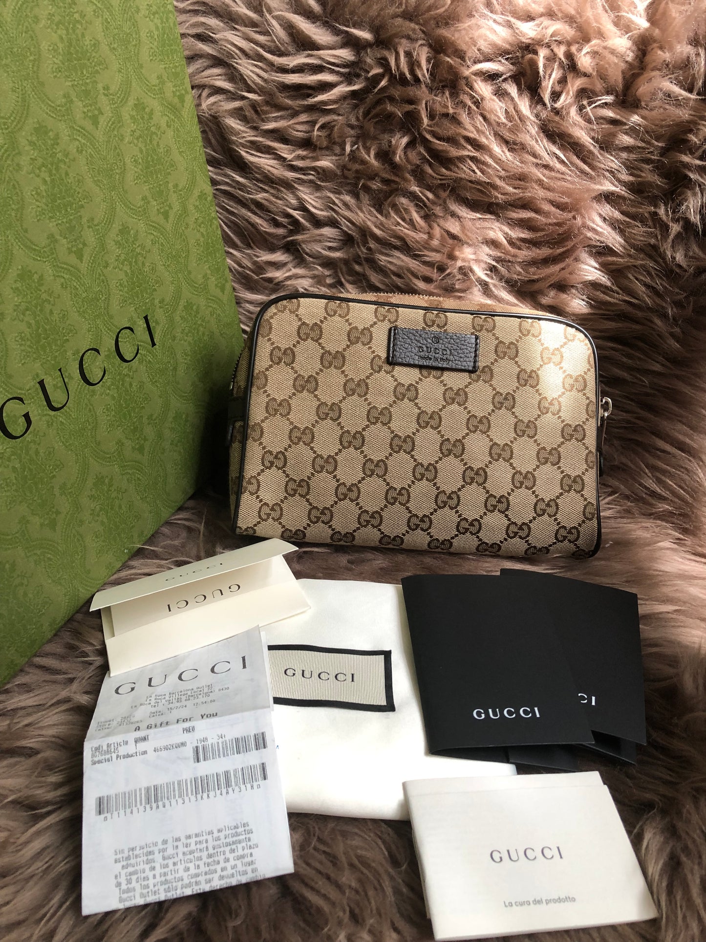 Preloved Gucci Waist Belt Bag GG Canvas