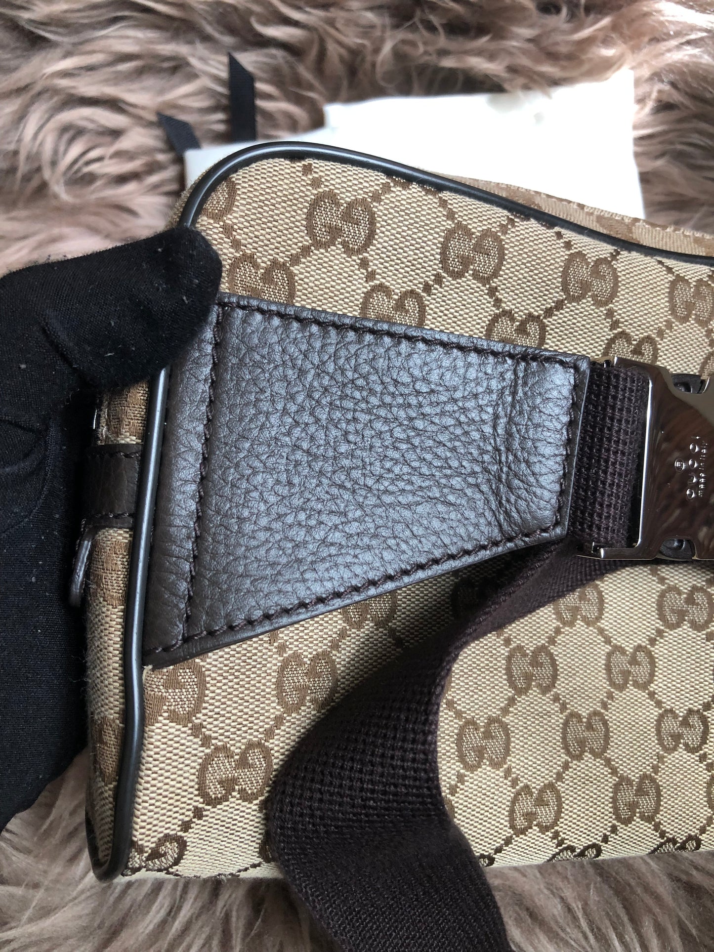 Preloved Gucci Waist Belt Bag GG Canvas