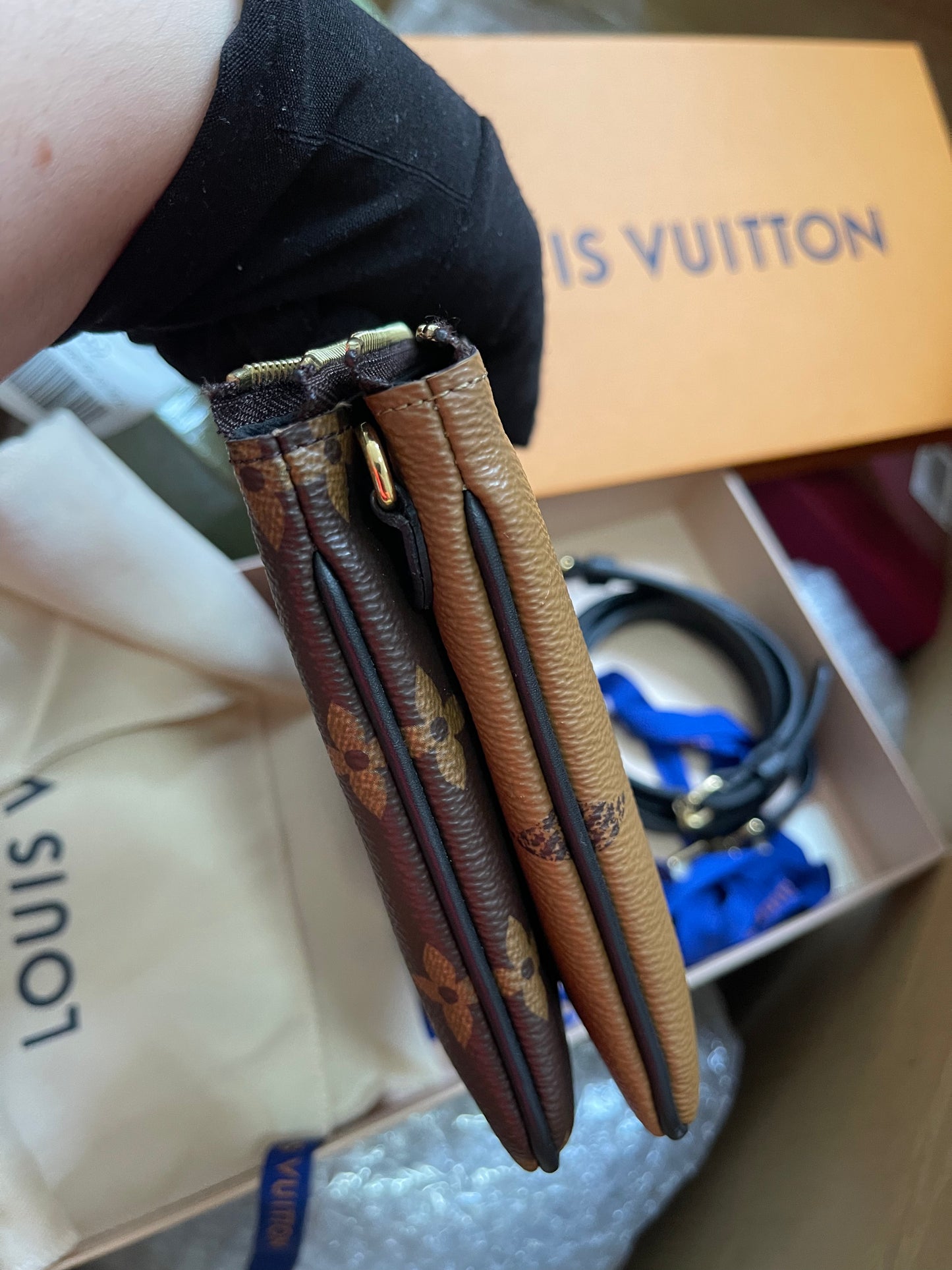 Preloved Louis Vuitton Monogram Giant Reverse Pochette Double Zip Crossbody Bag