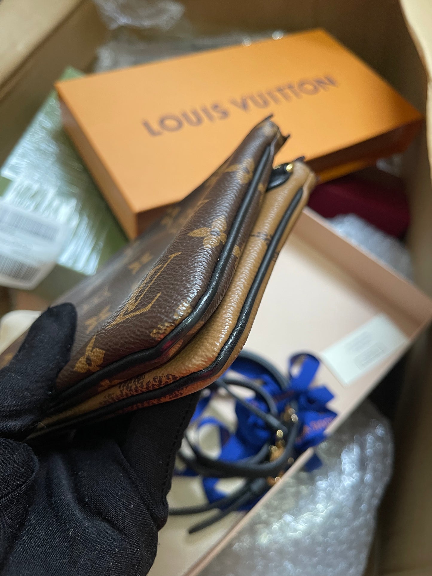 Preloved Louis Vuitton Monogram Giant Reverse Pochette Double Zip Crossbody Bag