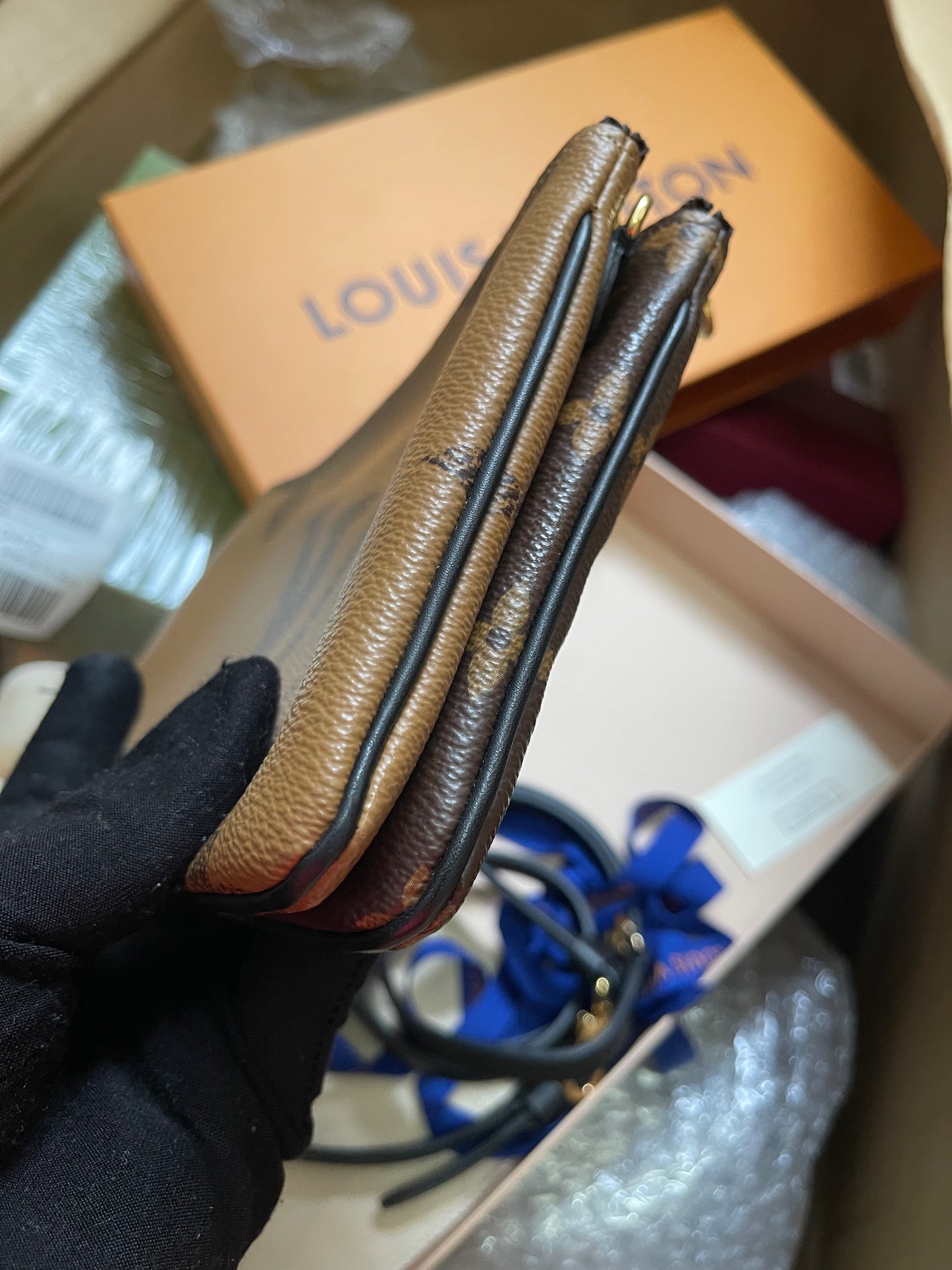 Preloved Louis Vuitton Monogram Giant Reverse Pochette Double Zip Crossbody Bag