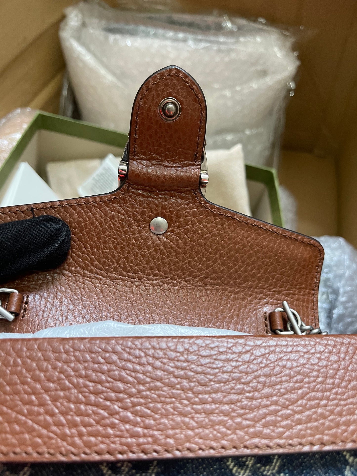 Preloved Gucci Blue/Brown Denim Super Mini GG Dionysus Crossbody Bag