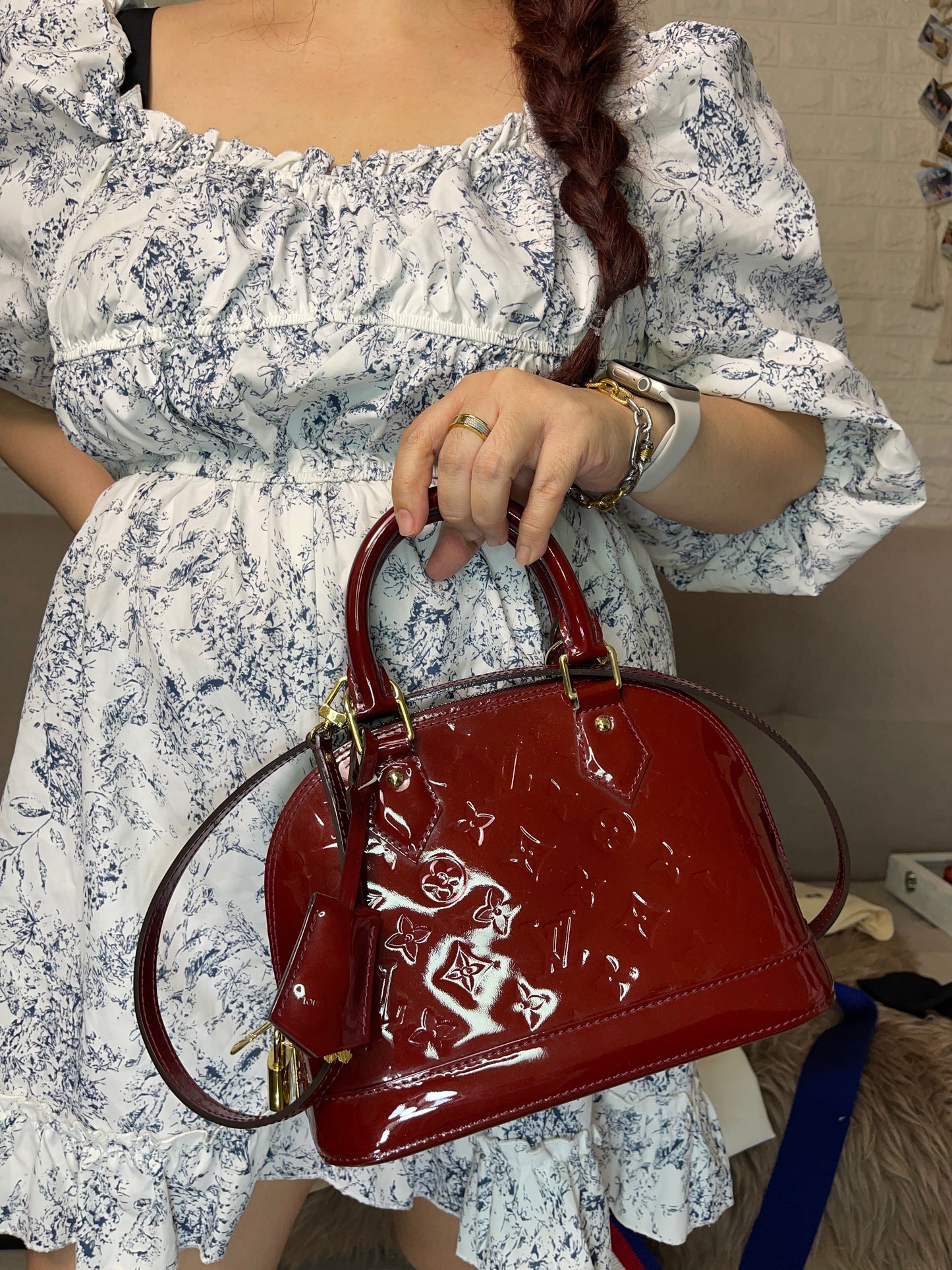 Preloved Louis Vuitton Vernis Alma BB – Red