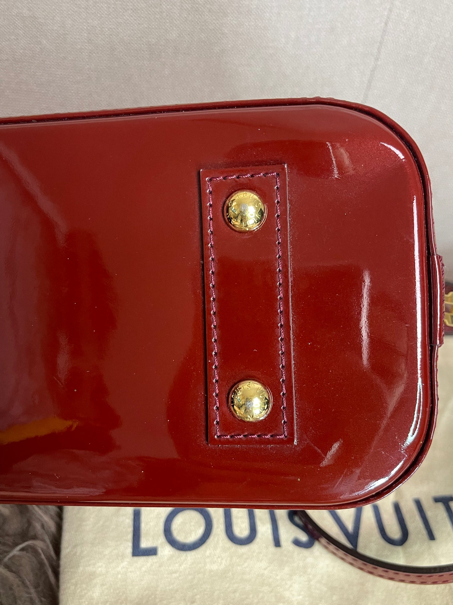 Preloved Louis Vuitton Vernis Alma BB – Red