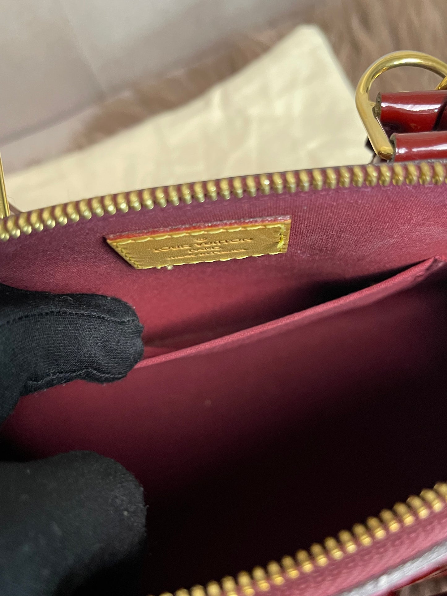 Preloved Louis Vuitton Vernis Alma BB – Red