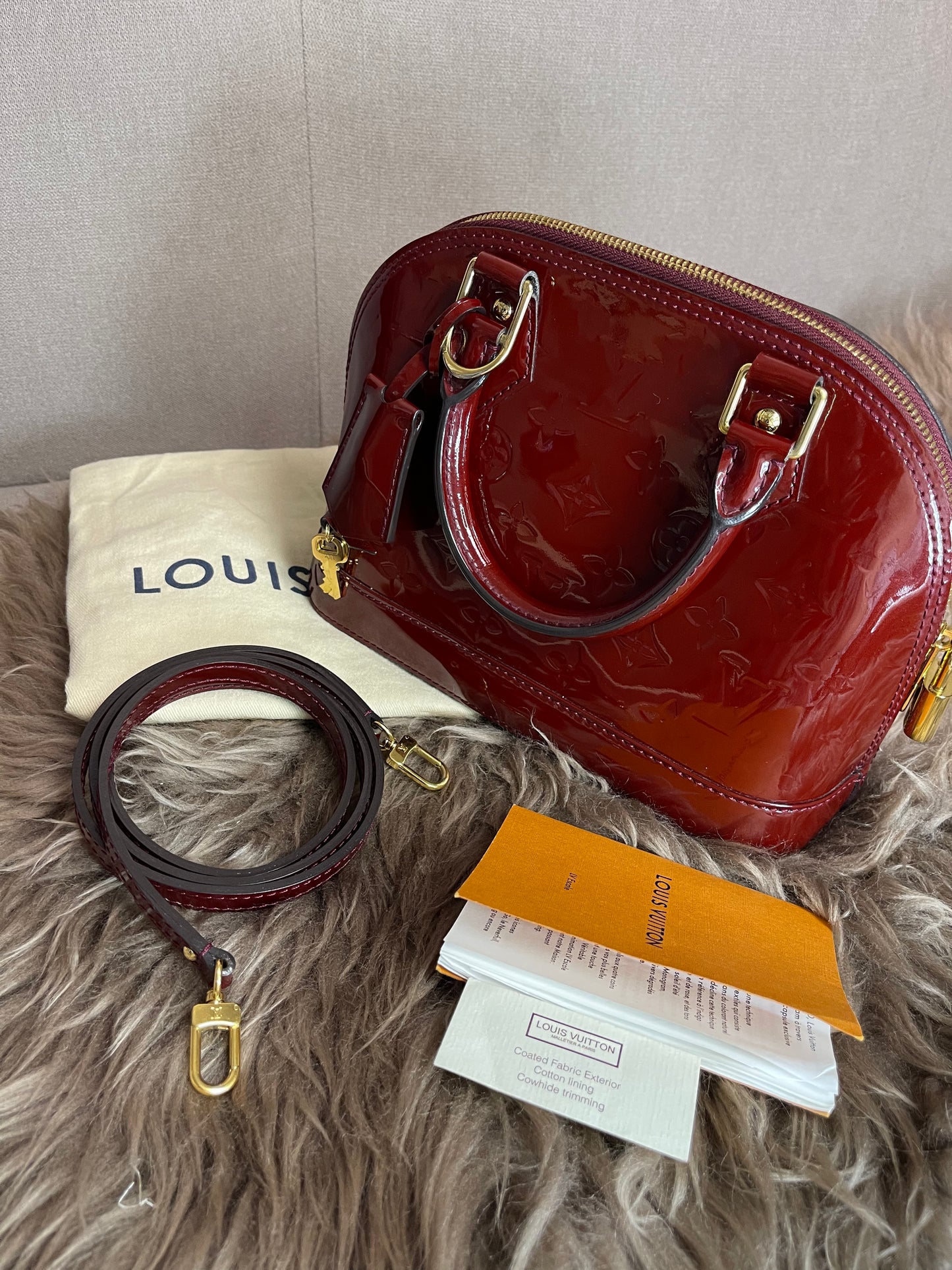 Preloved Louis Vuitton Vernis Alma BB – Red