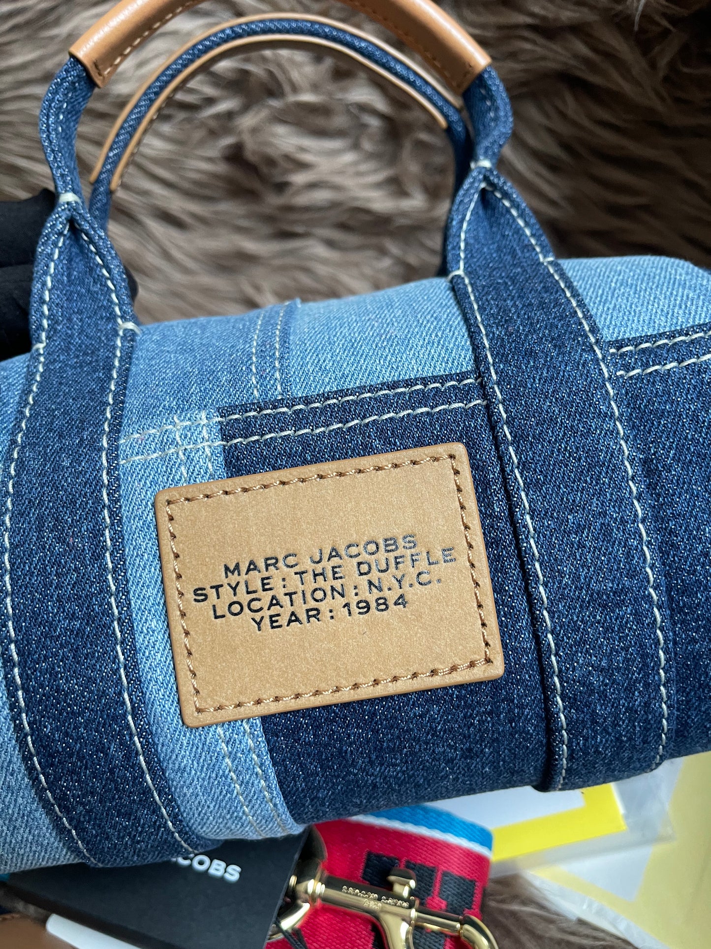 Prelove MARC JACOBS The Mini Duffle Bag in Denim w/extra Unused Strap