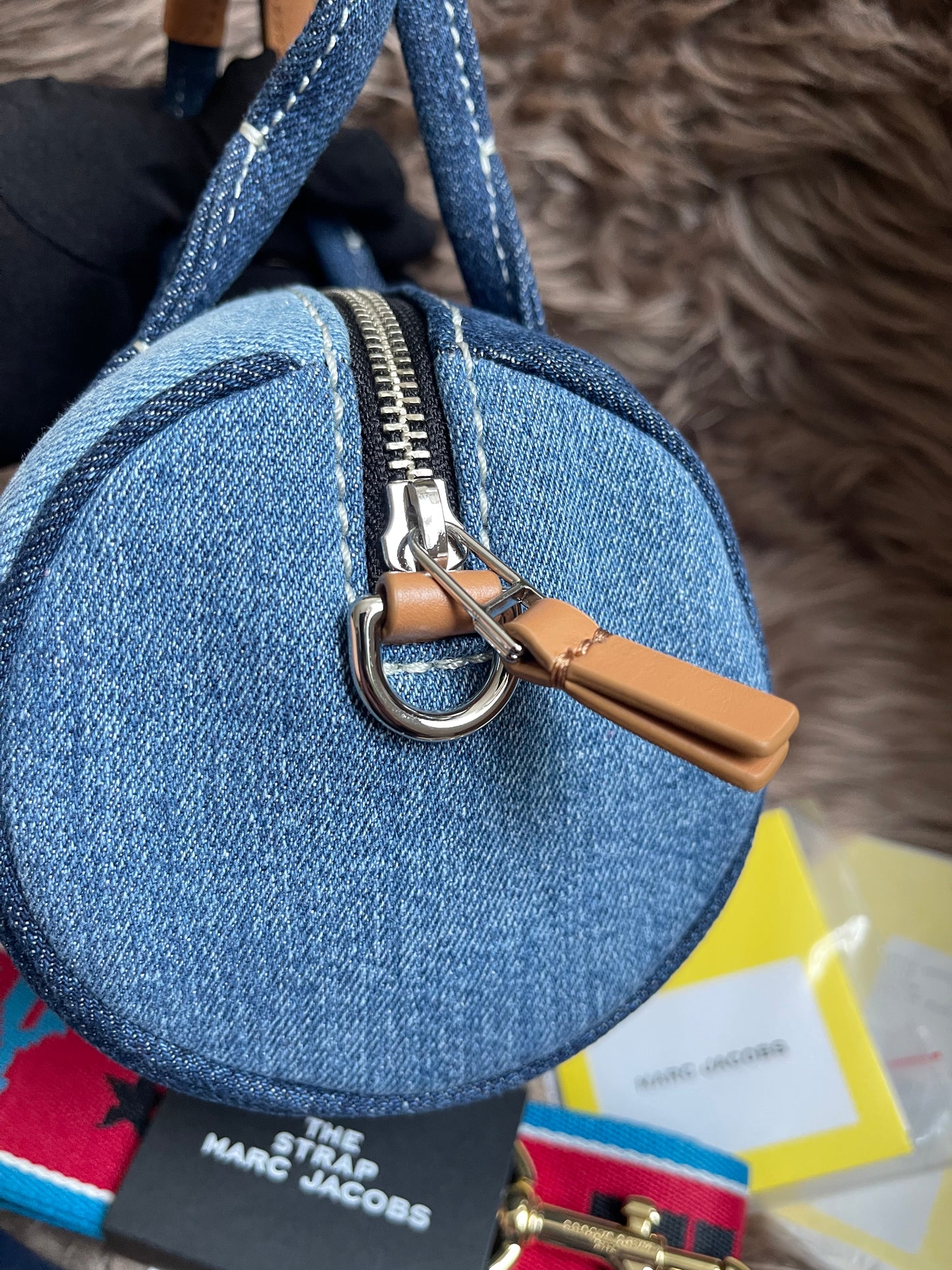 Prelove MARC JACOBS The Mini Duffle Bag in Denim w/extra Unused Strap