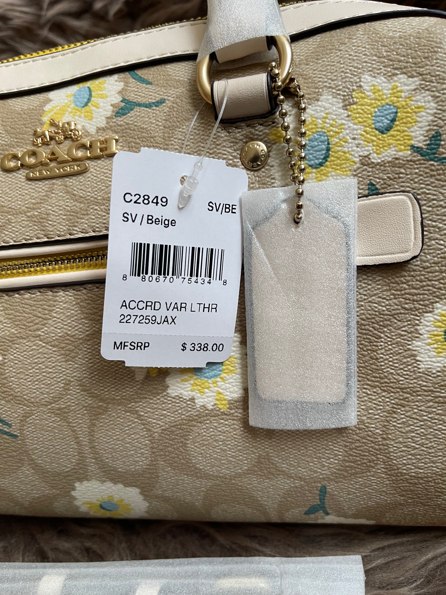 Unused Coach C2849 Rowan Satchel in Signature Canvas with Daisy Print