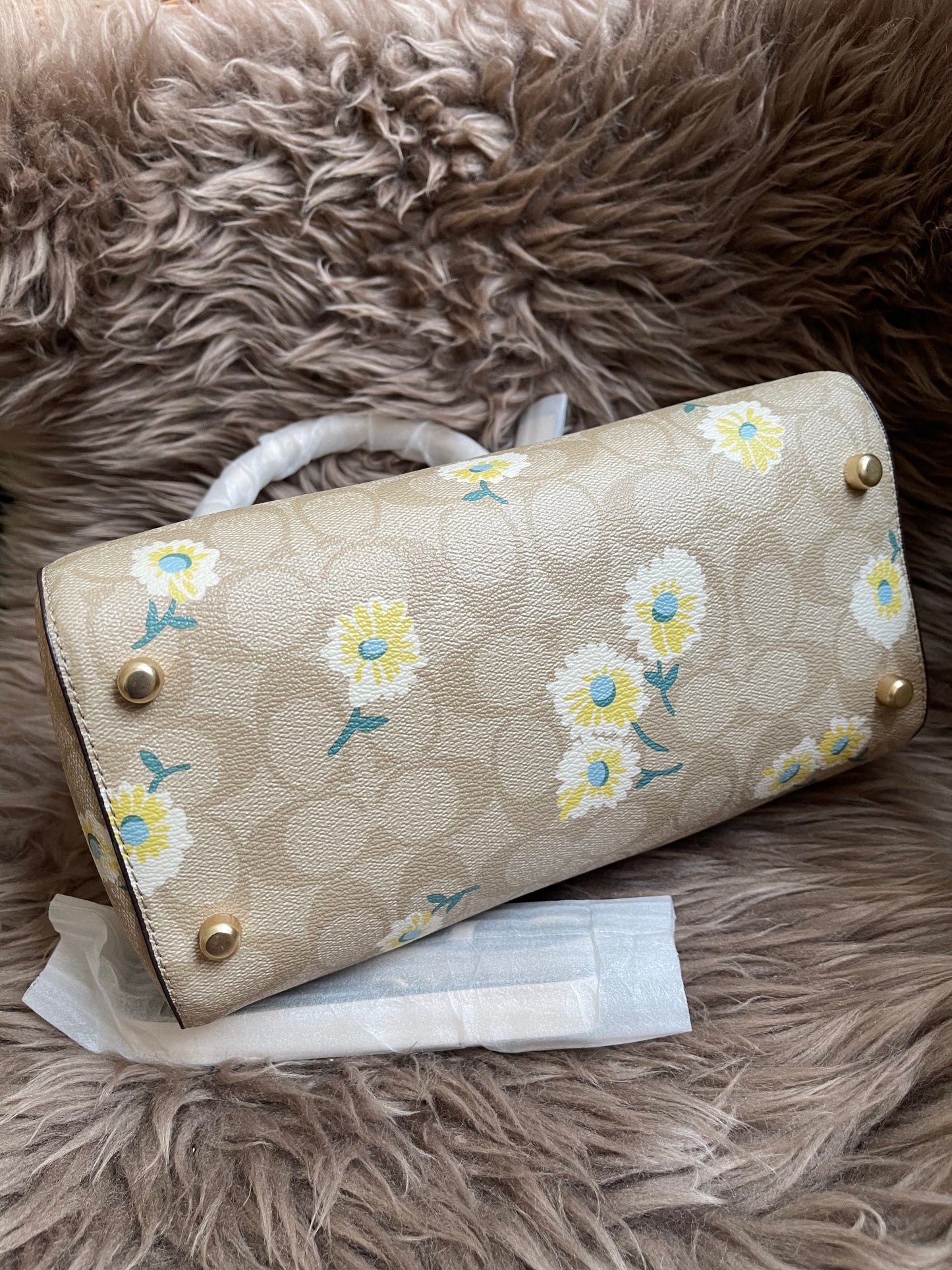 Unused Coach C2849 Rowan Satchel in Signature Canvas with Daisy Print