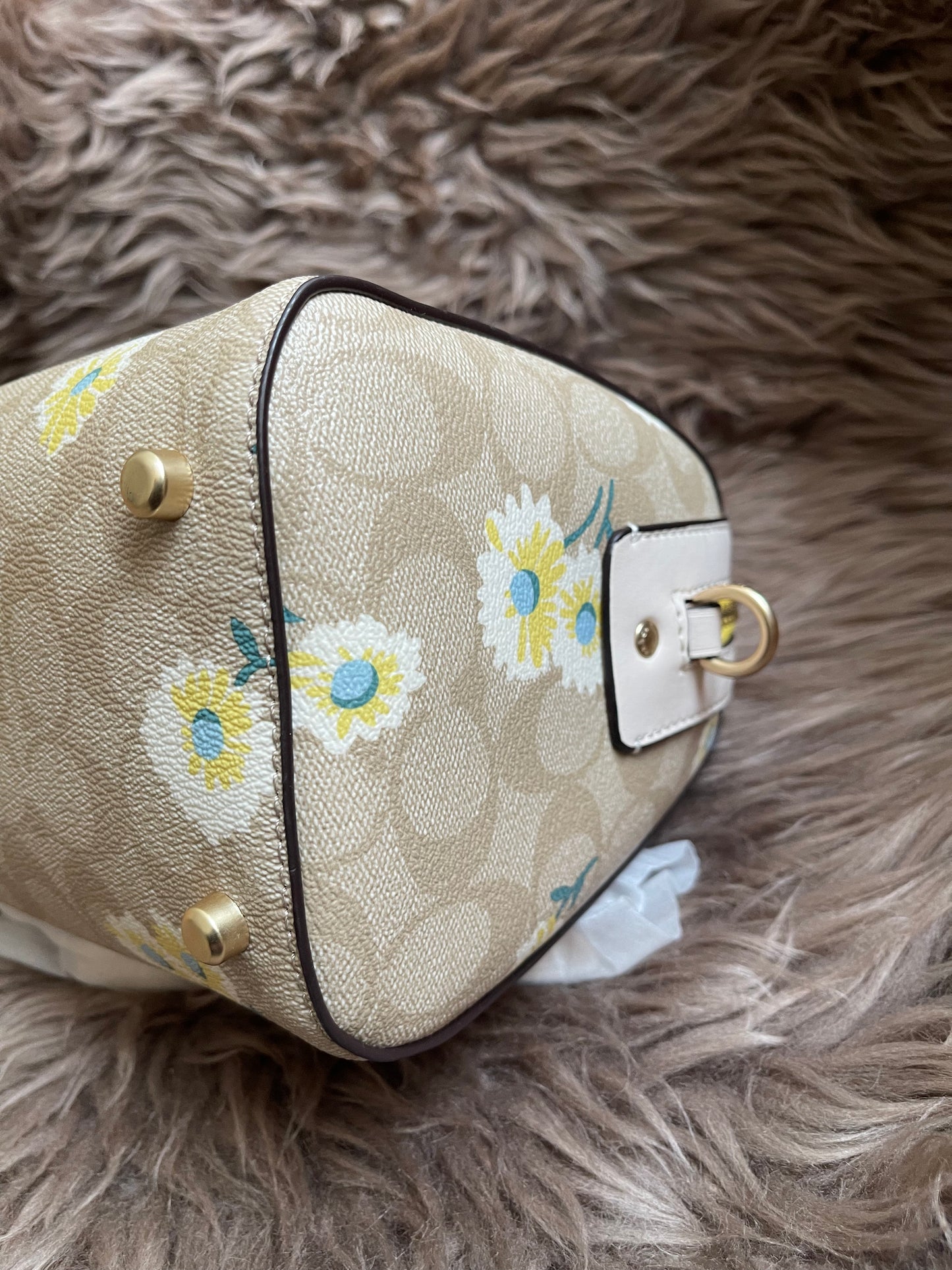 Unused Coach C2849 Rowan Satchel in Signature Canvas with Daisy Print