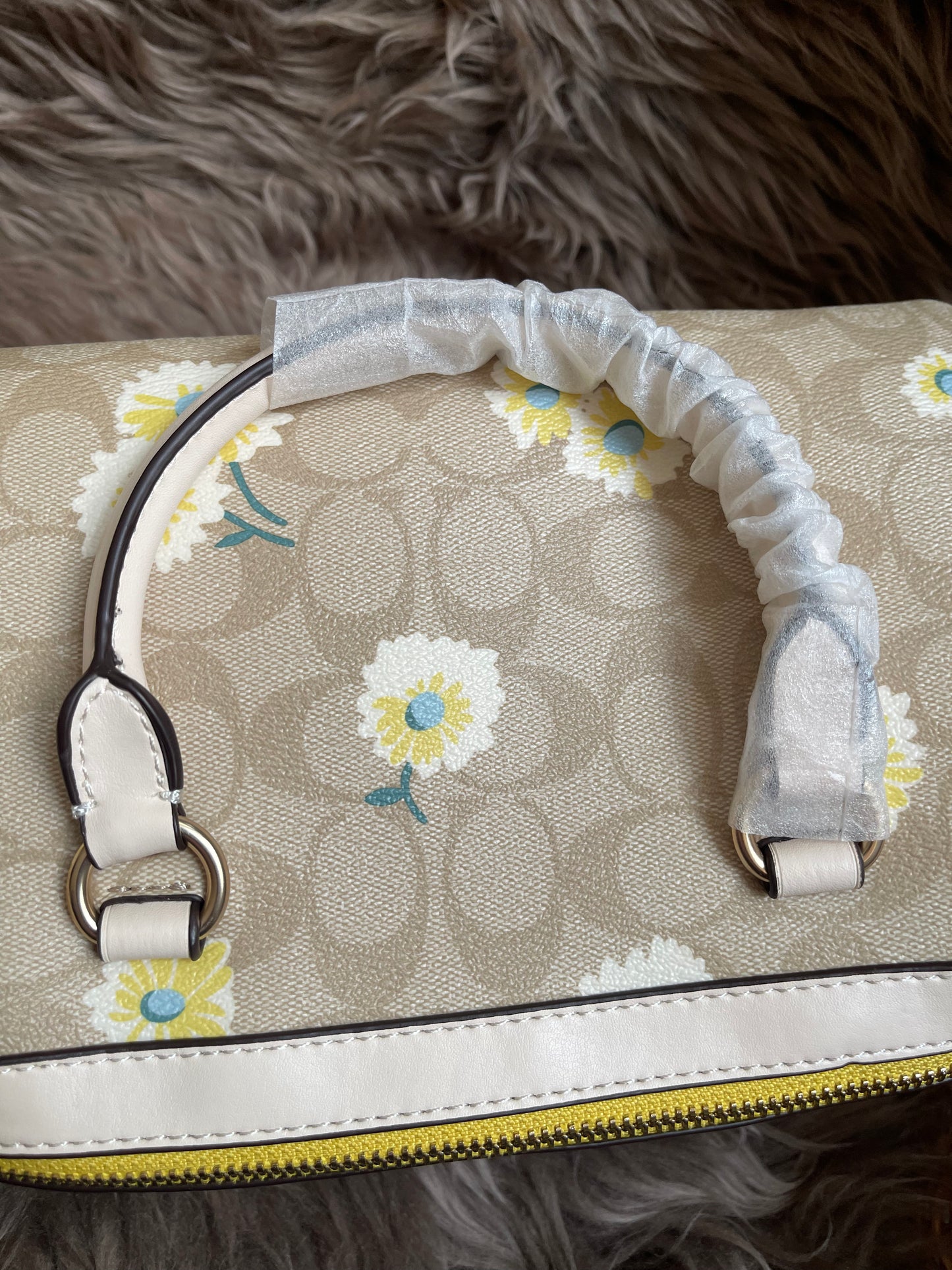 Unused Coach C2849 Rowan Satchel in Signature Canvas with Daisy Print