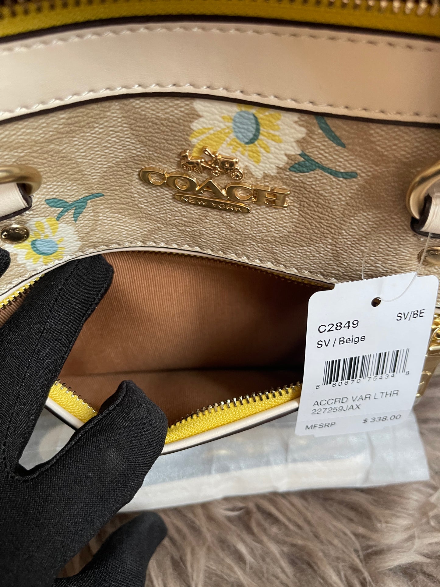 Unused Coach C2849 Rowan Satchel in Signature Canvas with Daisy Print