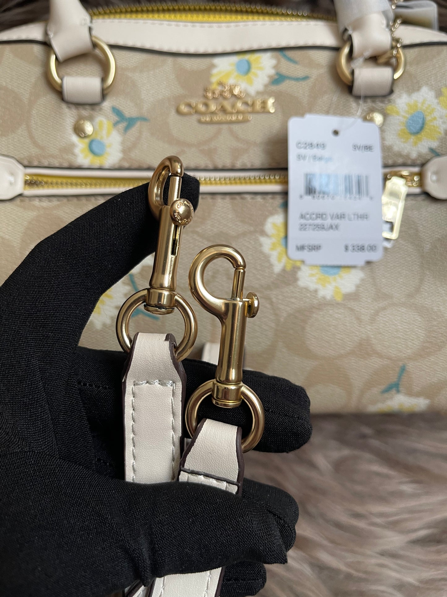 Unused Coach C2849 Rowan Satchel in Signature Canvas with Daisy Print