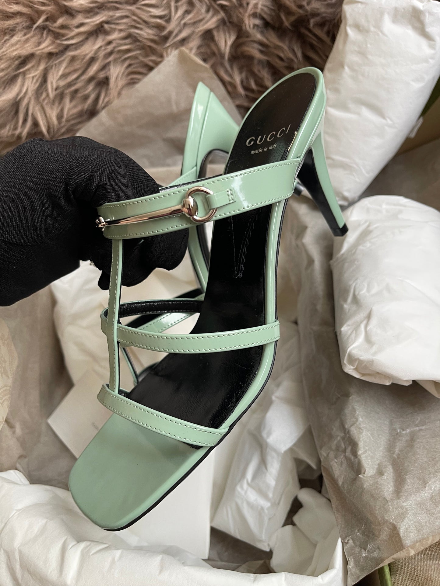 Unused Gucci Horsebit Divine Sandals 37