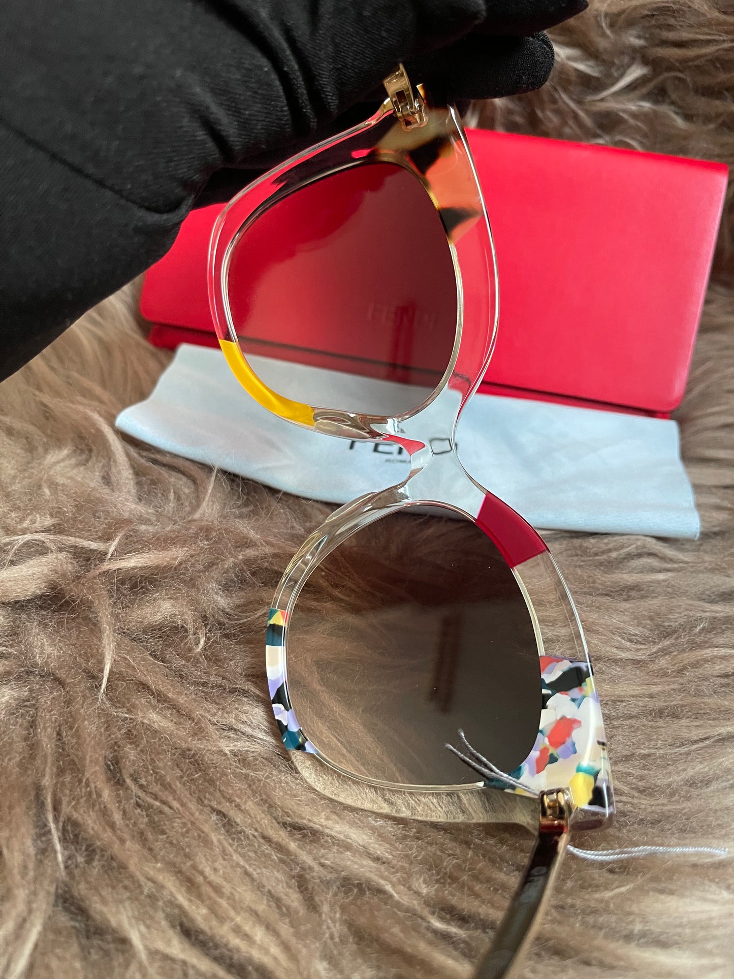 Preloved FENDI 16ss/Jungle/Sunglasses/Wellington/GLD/Women's/FF0179