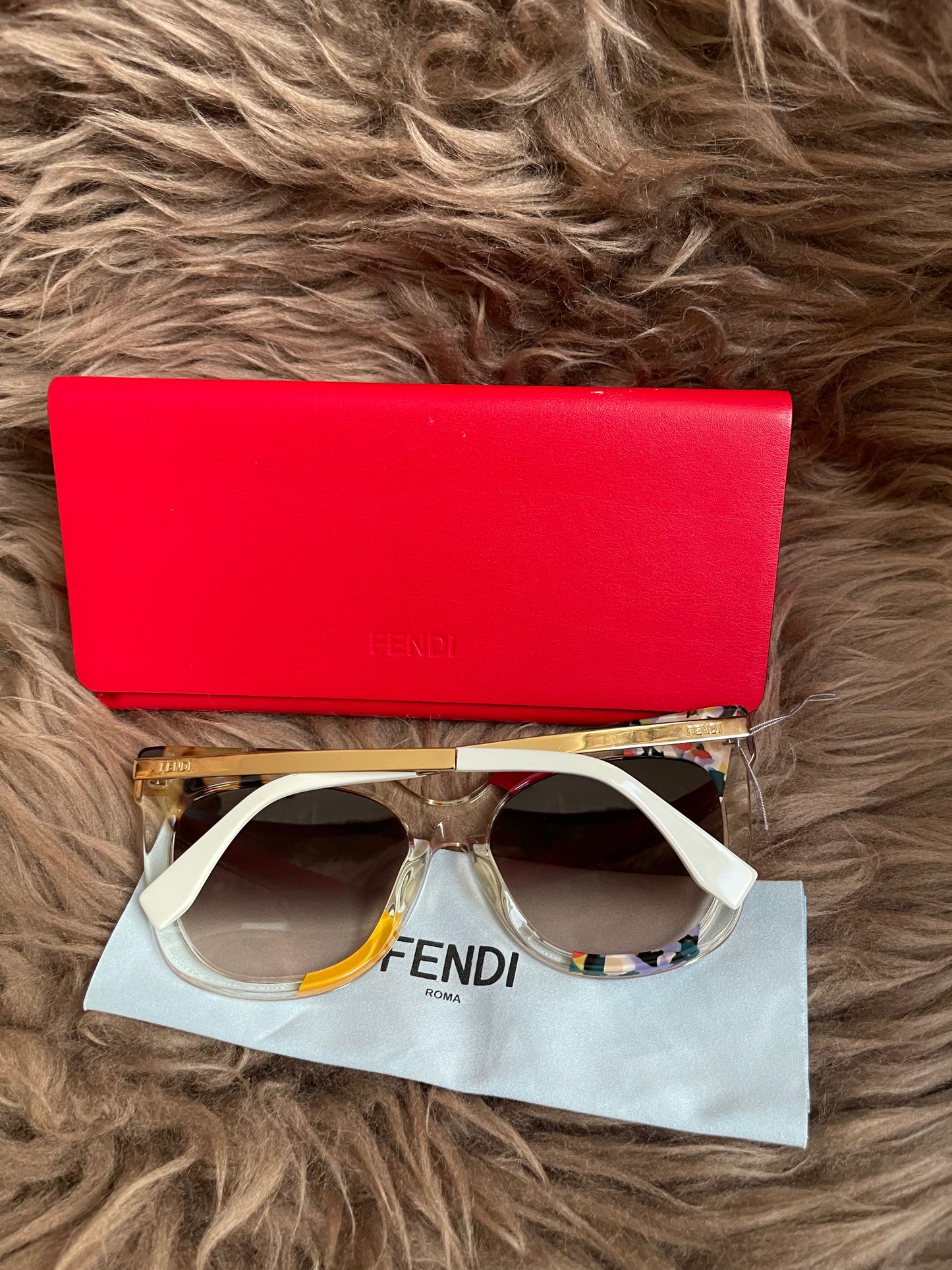 Preloved FENDI 16ss/Jungle/Sunglasses/Wellington/GLD/Women's/FF0179