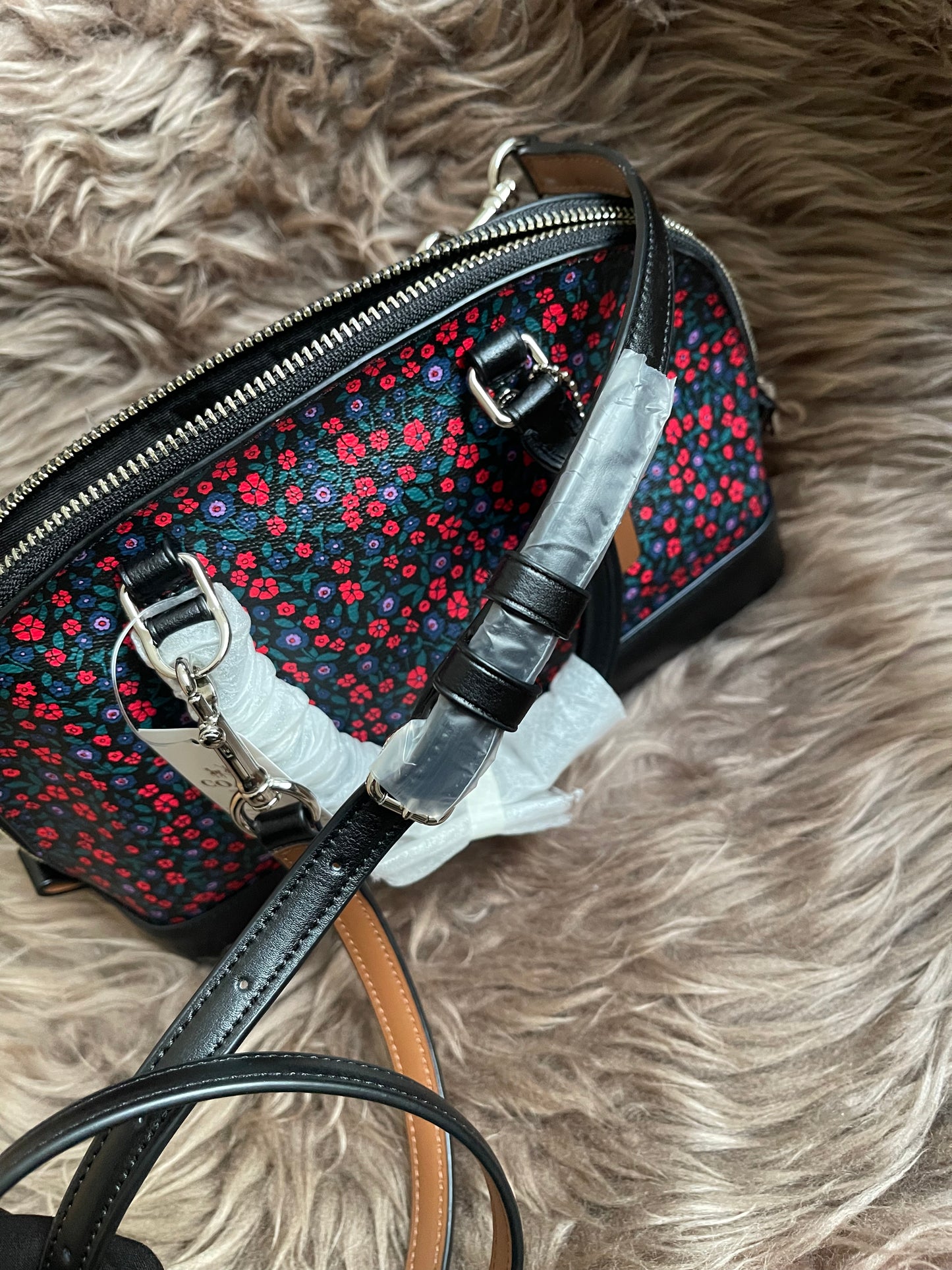 Unused Preloved Coach Mini Sierra Satchel in Ranch Floral Print Coated Canvas
