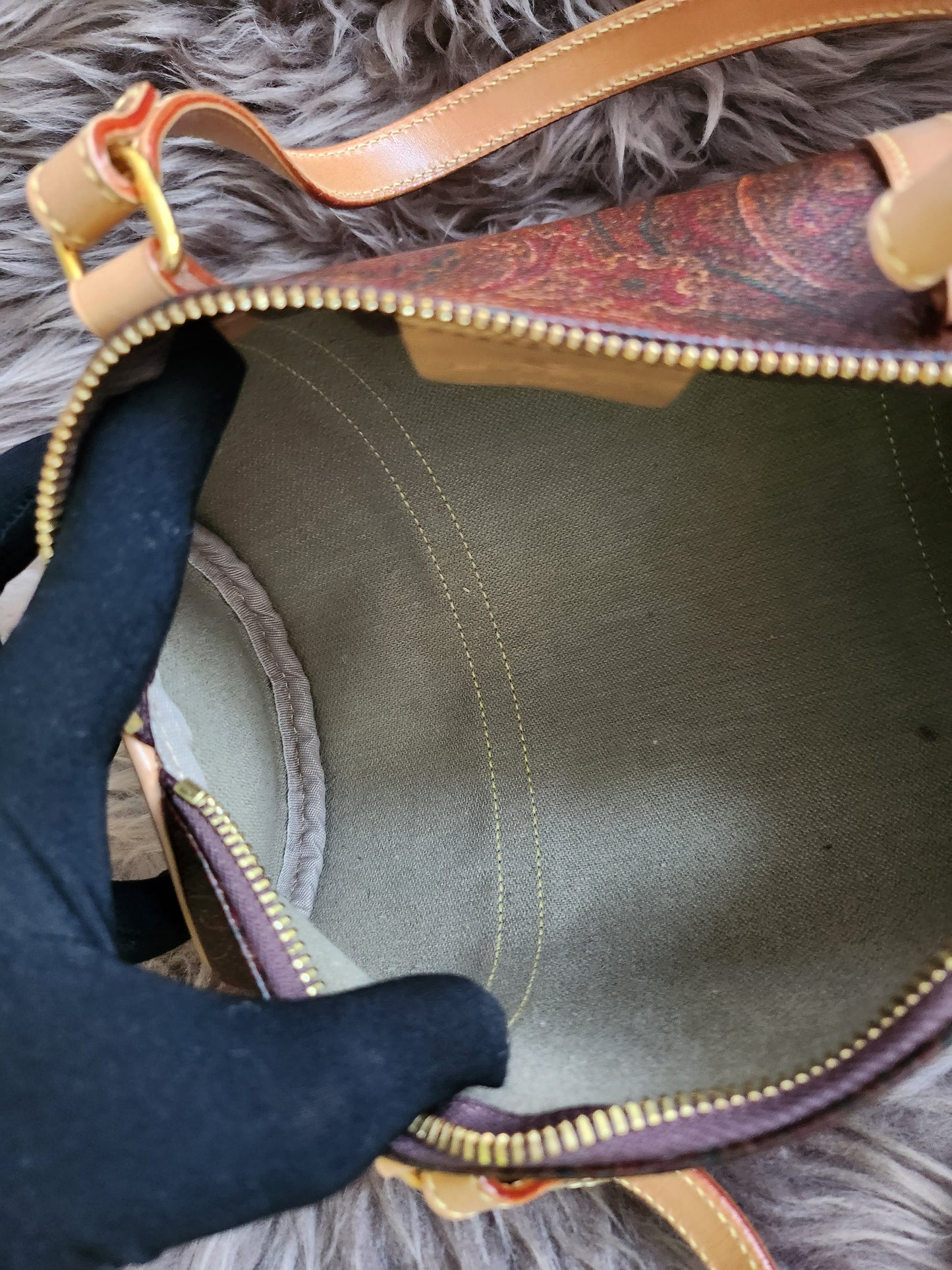 Etro Multicolor Paisley Print Coated Canvas and Leather Barrel Bag