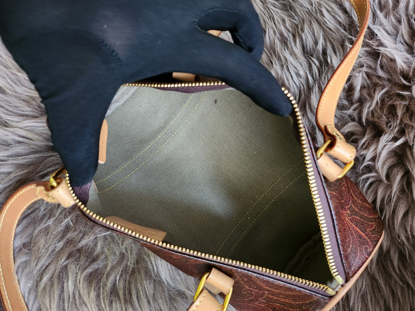 Etro Multicolor Paisley Print Coated Canvas and Leather Barrel Bag
