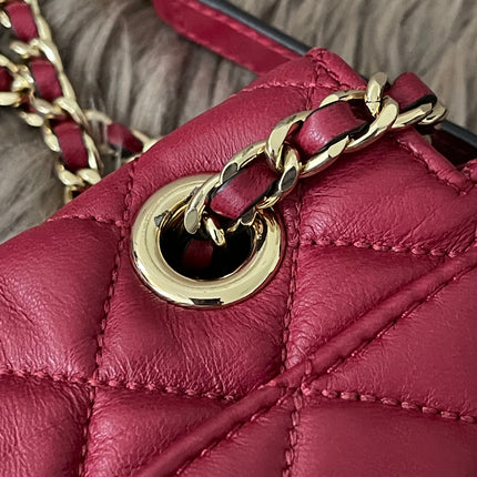 Preloved Authentic Michael Kors Red Vivianne Quilted Leather Shoulder Flap Bag