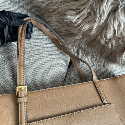 Preloved Authentic Tory Burch Emerson Tote in Light Taupe