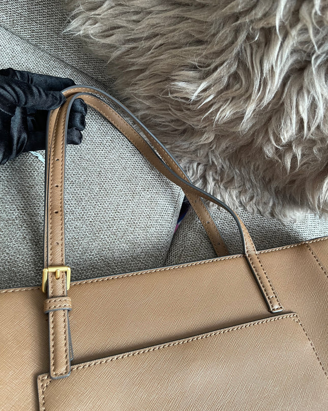 Preloved Authentic Tory Burch Emerson Tote in Light Taupe