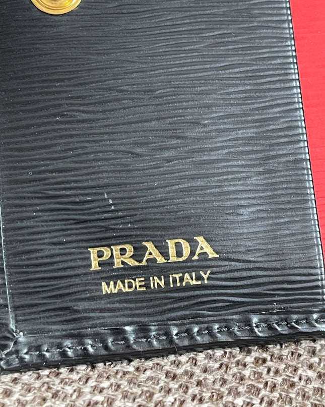 Preloved Authentic Prada Portafoglio Verticale Piccolo Small Vertical Wallet