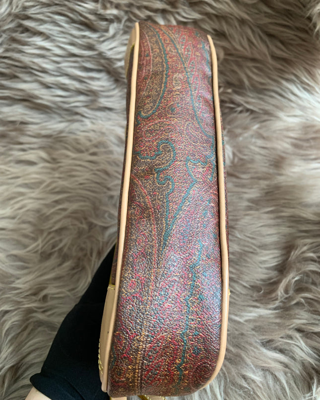 Etro Multicolor Paisley Coated Canvas and Leather Flap Crossbody Bag